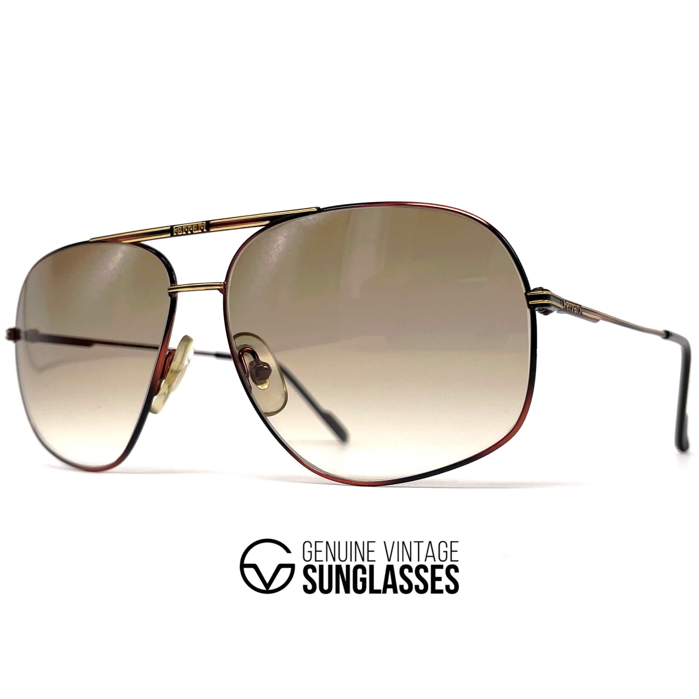 Vintage FERRARI F41 aviator black gold sunglasses