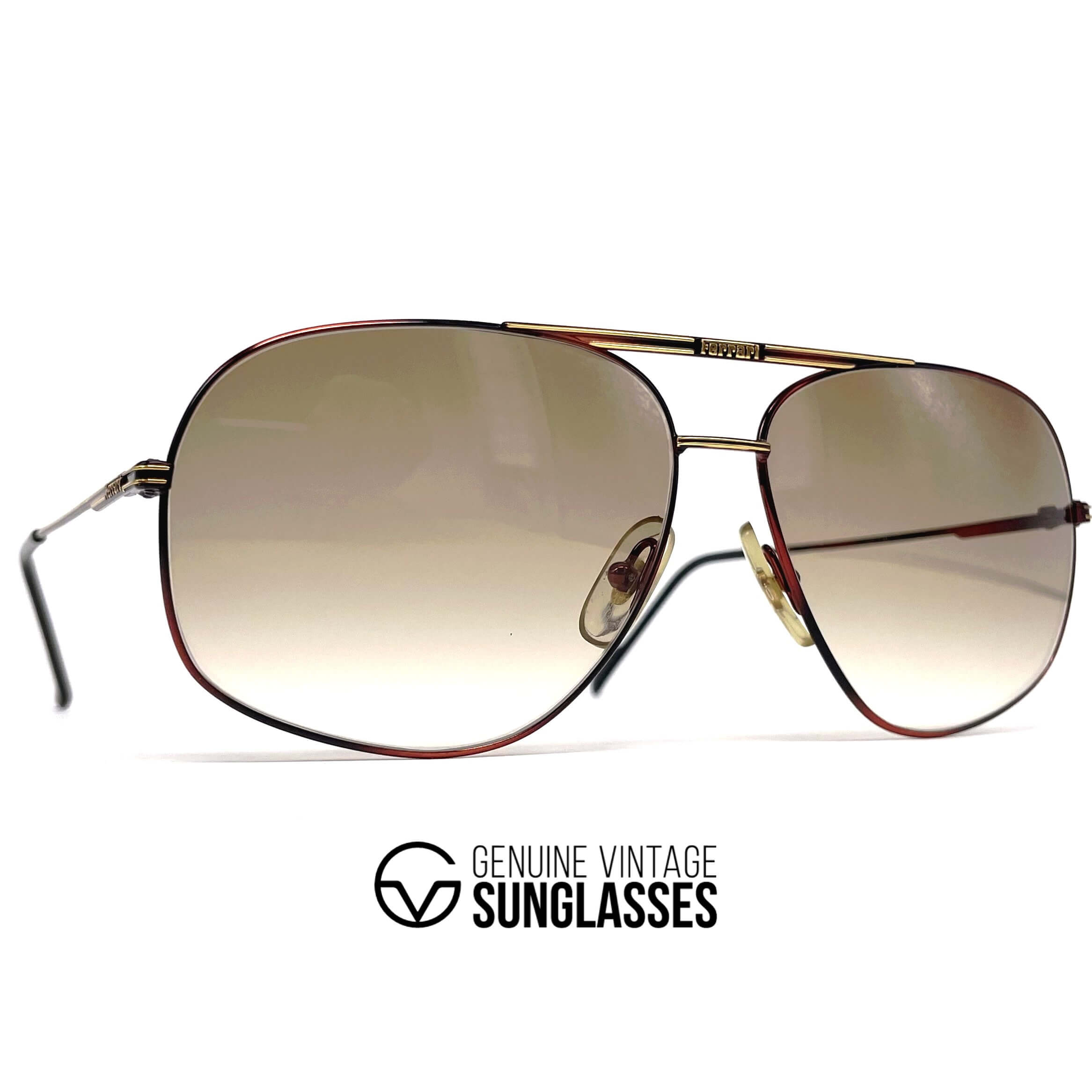 Vintage FERRARI F41 aviator black gold sunglasses