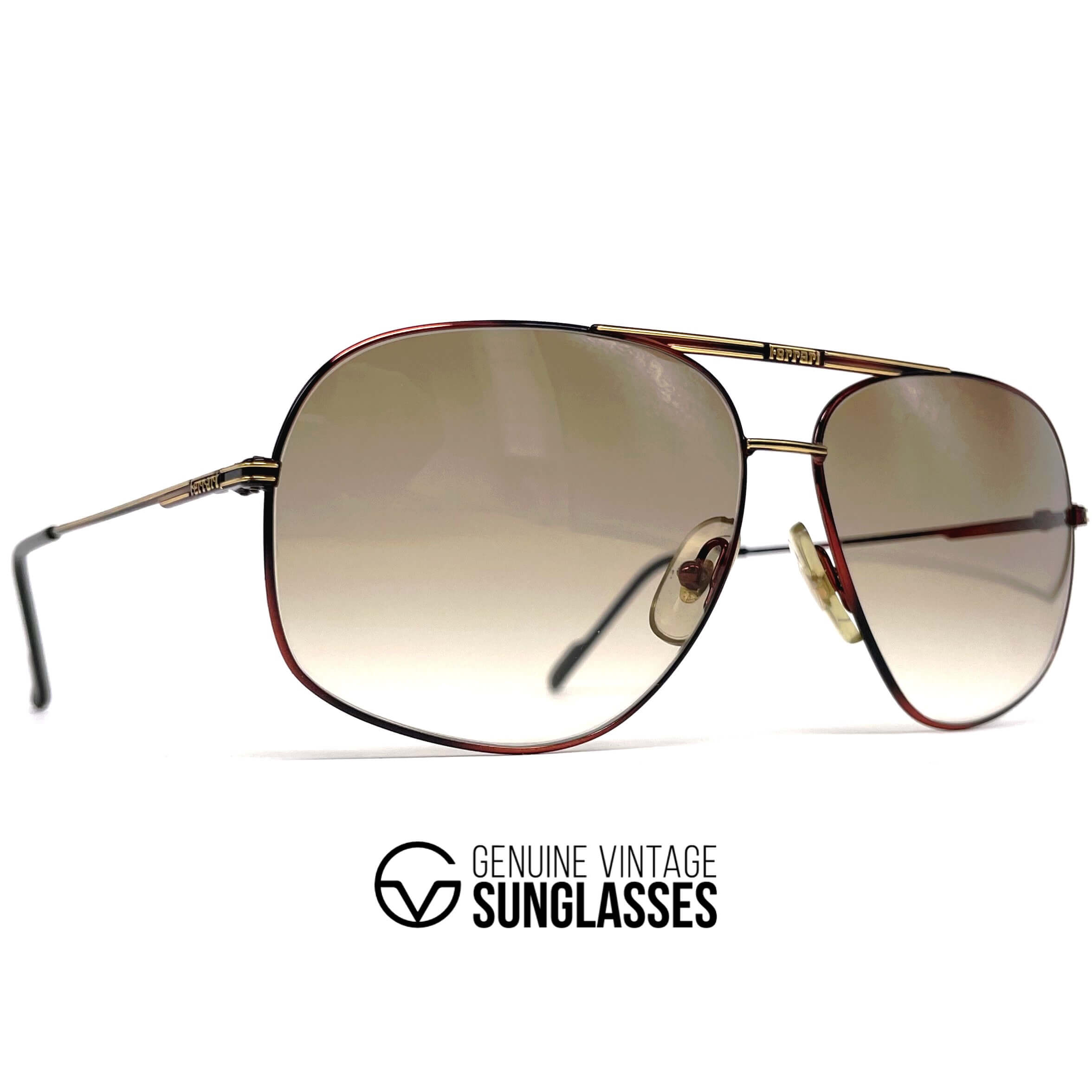 Vintage FERRARI F41 aviator black gold sunglasses
