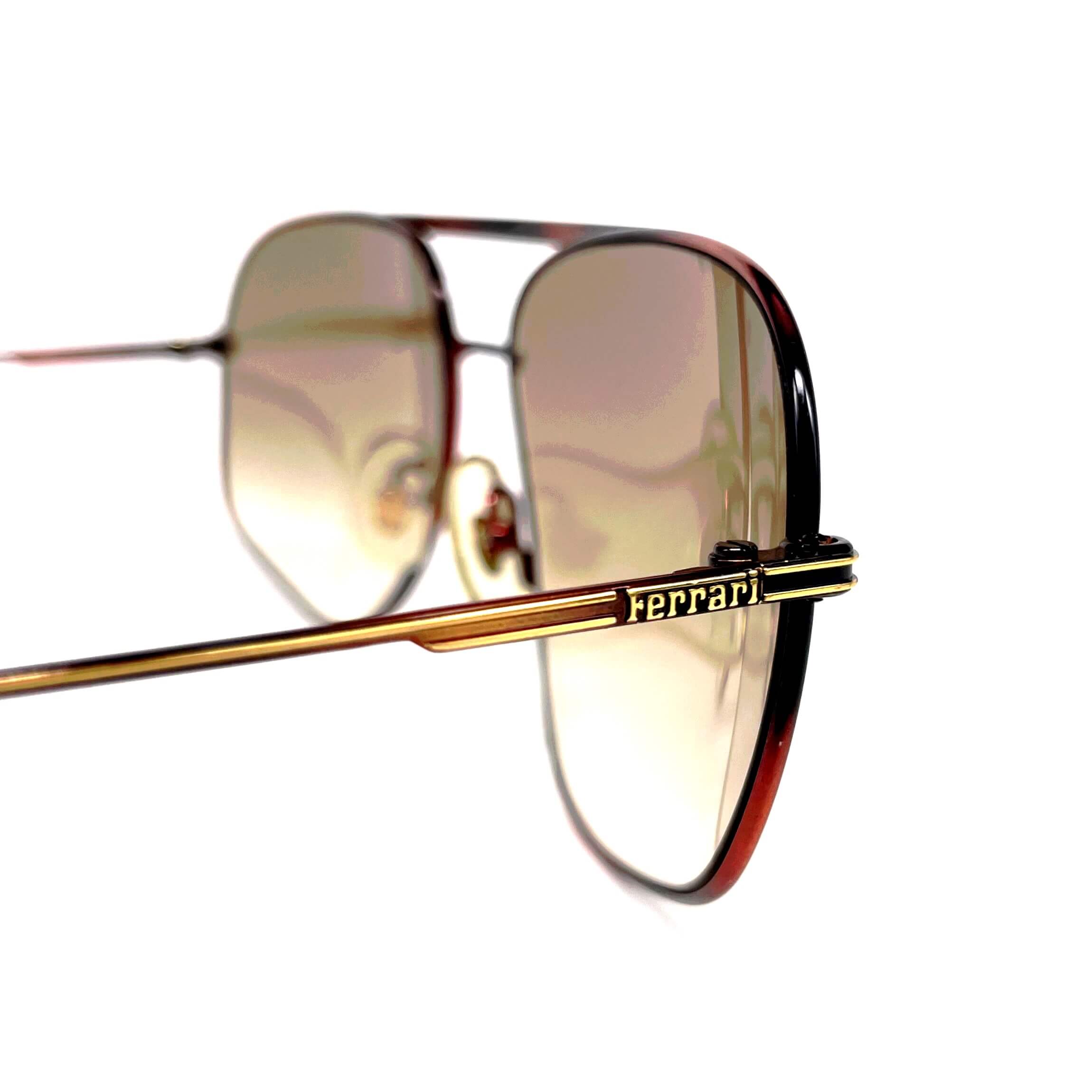 Vintage FERRARI F41 aviator black gold sunglasses