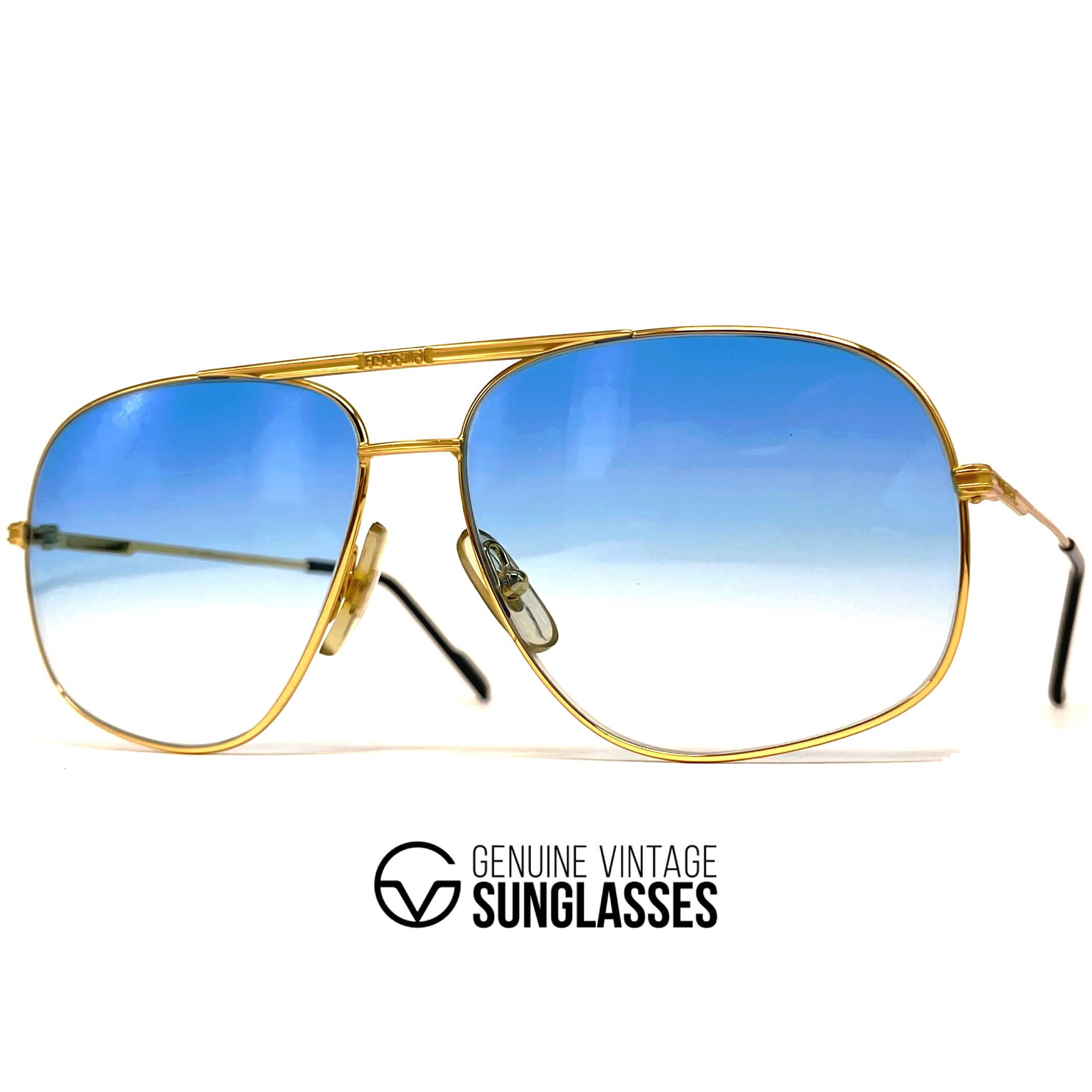 Vintage FERRARI F41 gold blue aviator sunglasses