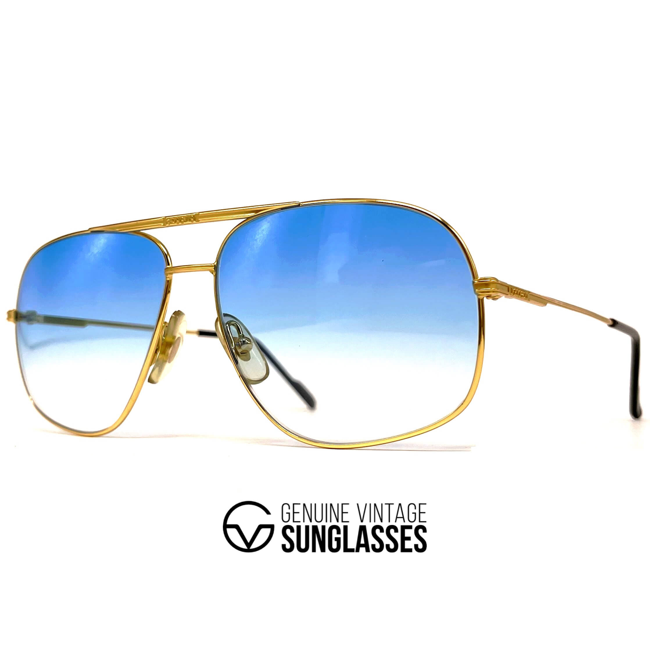 Vintage FERRARI F41 gold blue aviator sunglasses