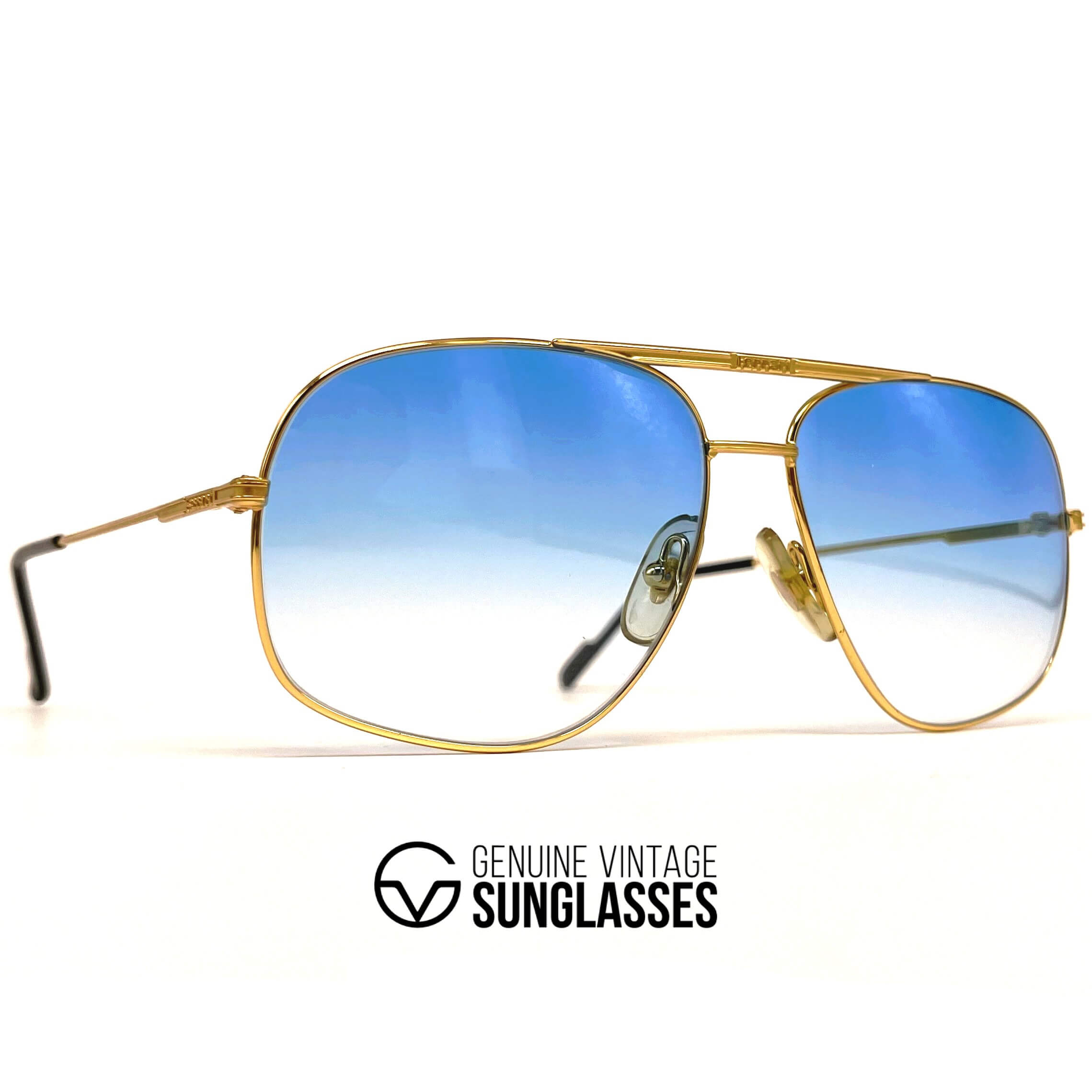 Vintage FERRARI F41 gold blue aviator sunglasses