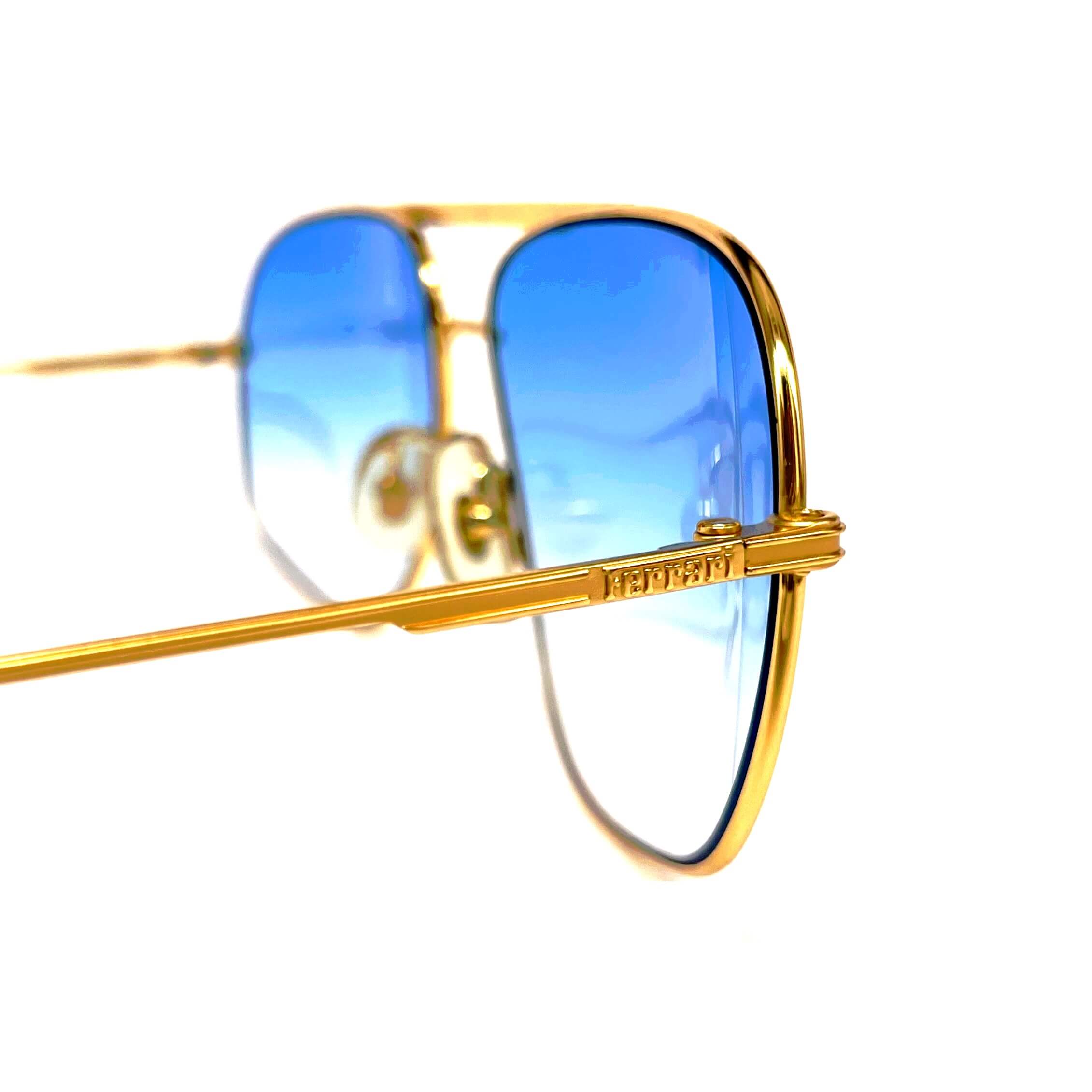 Vintage FERRARI F41 gold blue aviator sunglasses