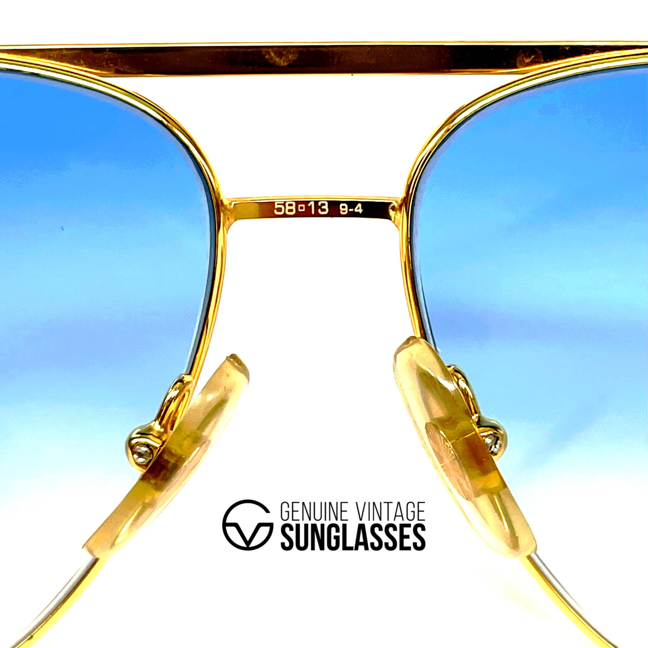 Vintage FERRARI F41 gold blue aviator sunglasses