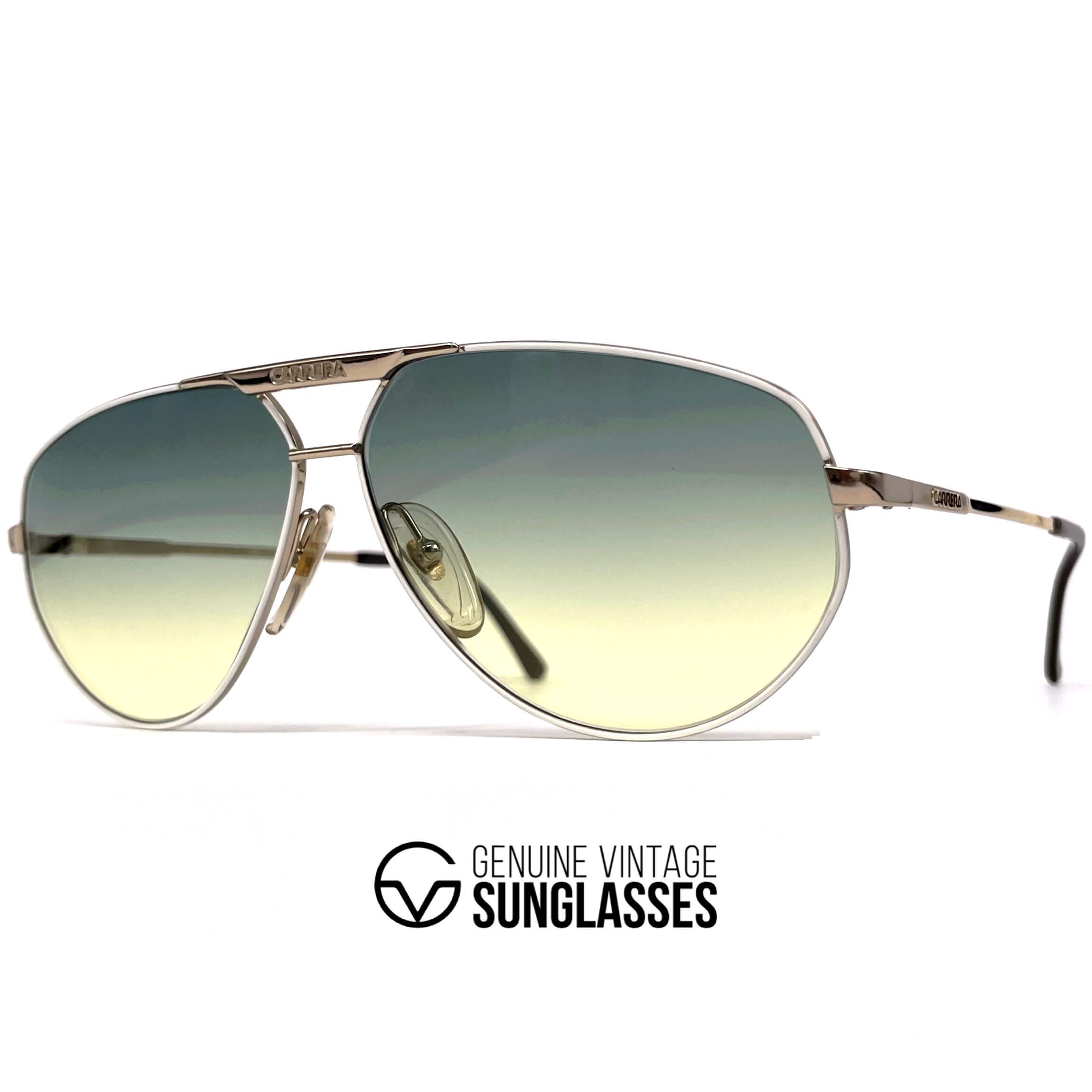 Vintage CARRERA 5322 yellow green aviator sunglasses