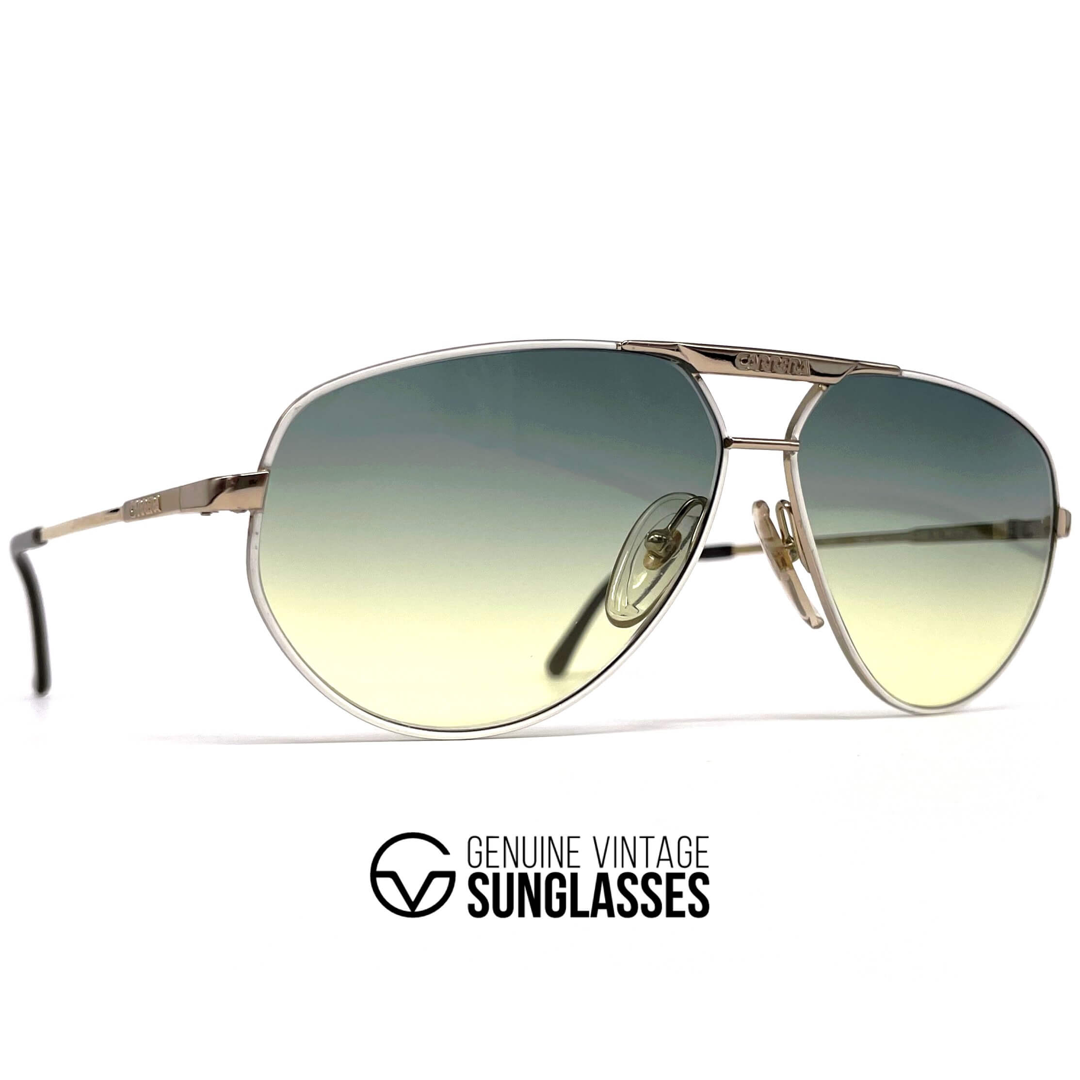 Vintage CARRERA 5322 yellow green aviator sunglasses