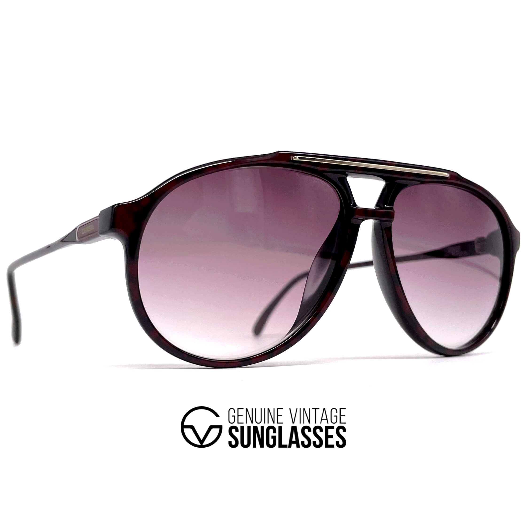 Vintage CARRERA 5345 black aviator designer sunglasses
