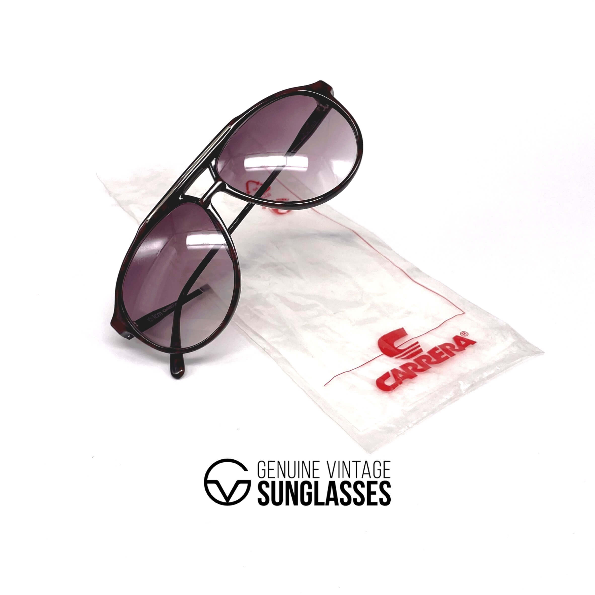 Vintage CARRERA 5345 black aviator designer sunglasses