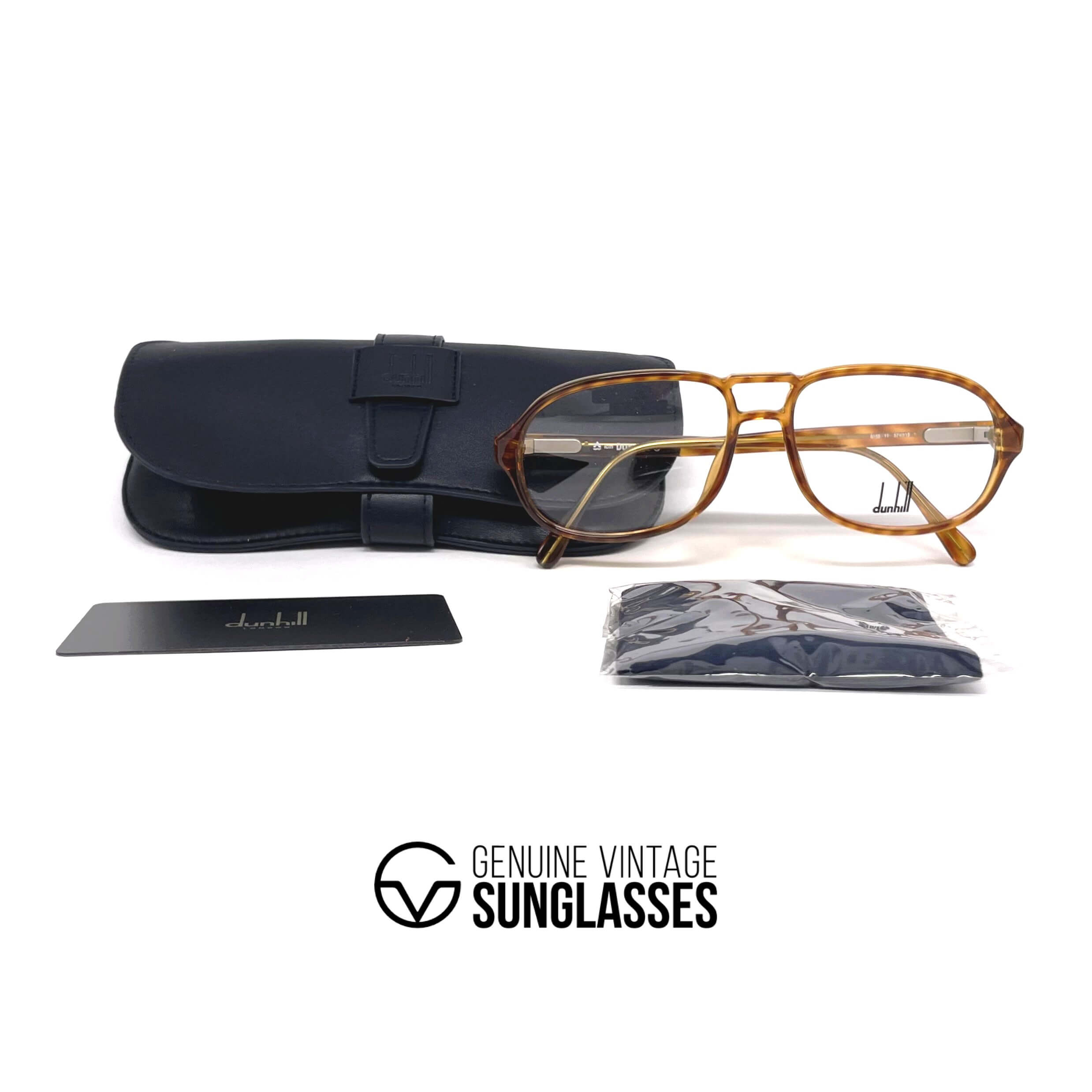 Vintage DUNHILL 6155 rare tortoise shell aviator glasses frames