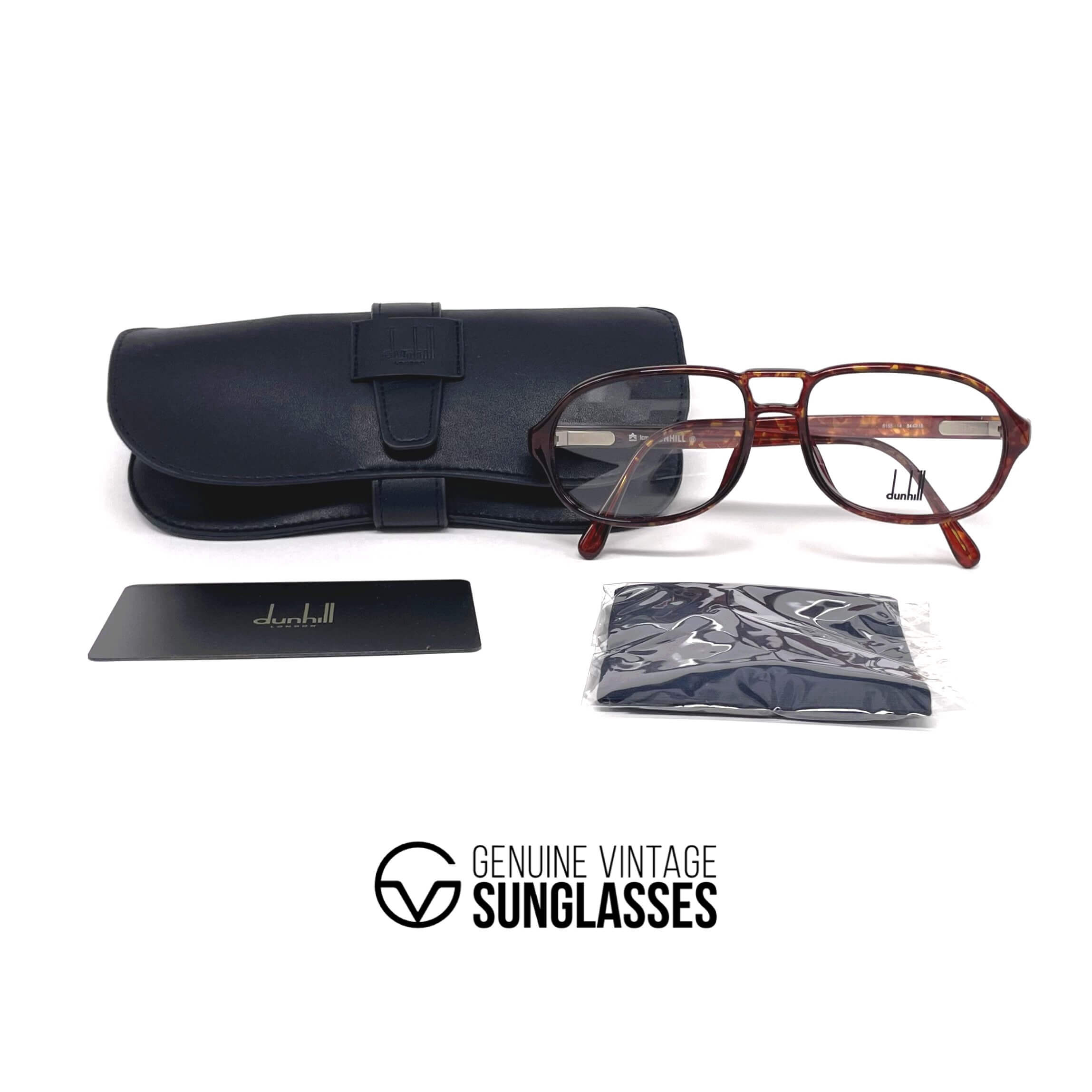 Vintage DUNHILL 6155 rare dark havana aviator glasses frames