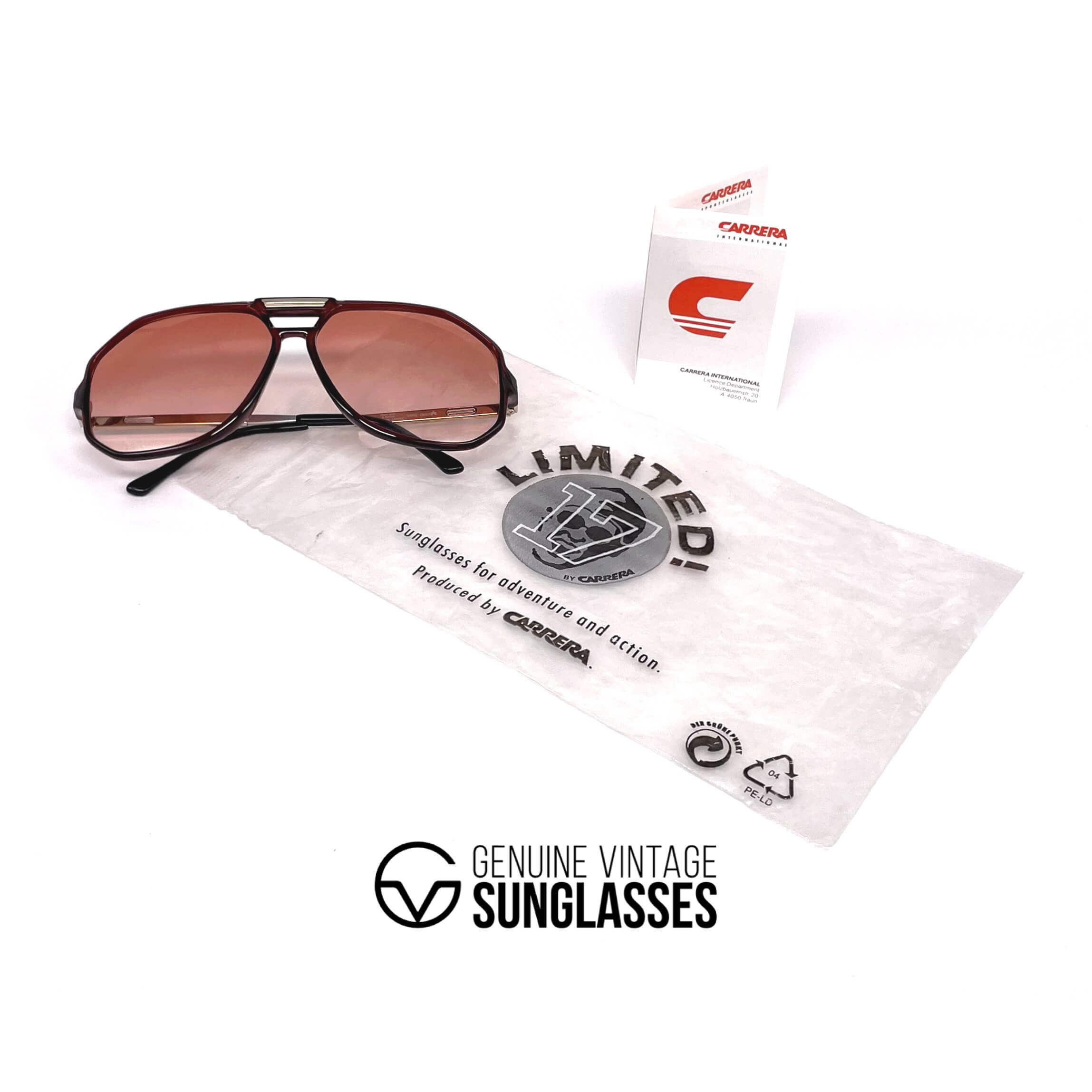 Vintage CARRERA 5316 VARIO red crystal aviator sunglasses