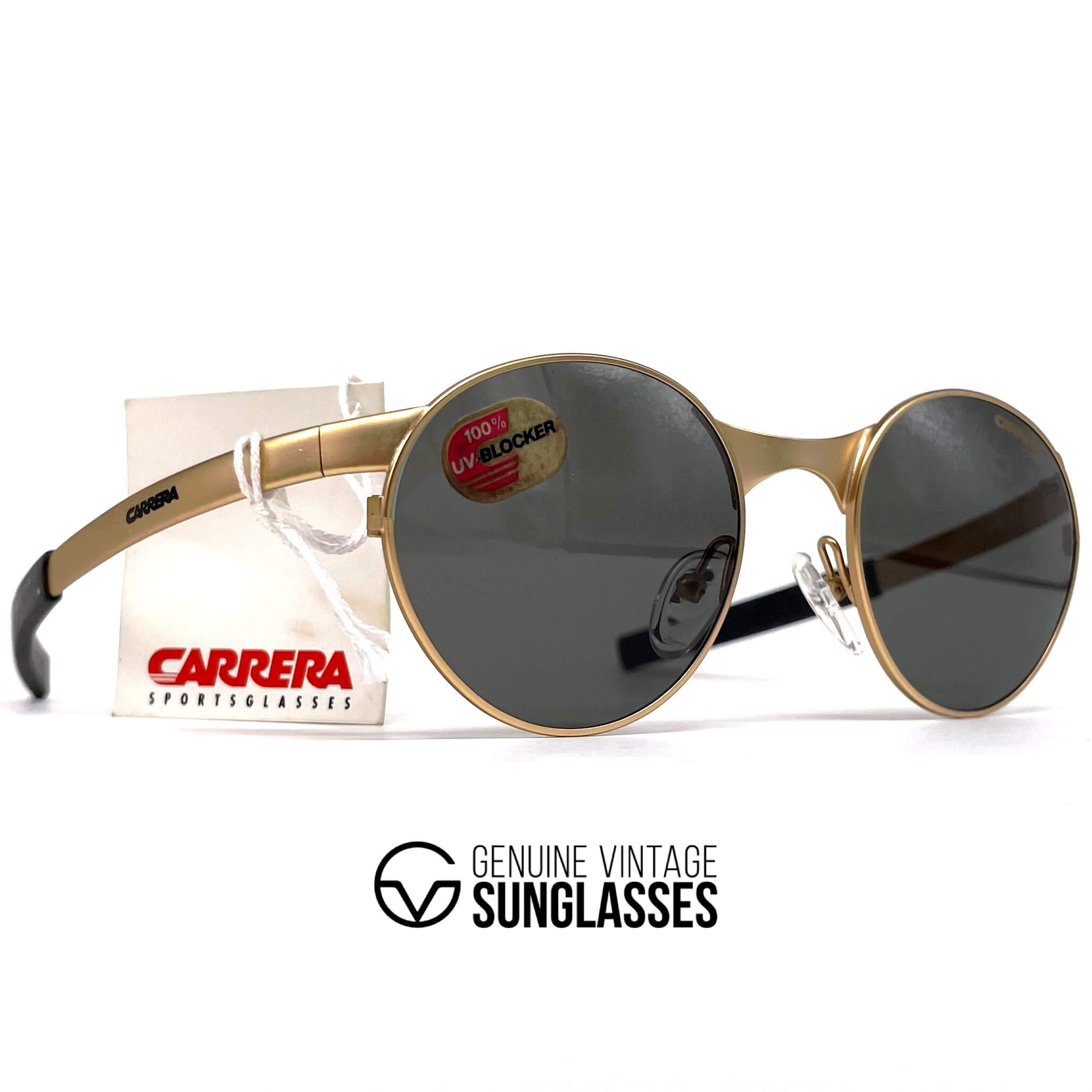 Vintage CARRERA 4821 "Ultrasight" rare round gold sunglasses