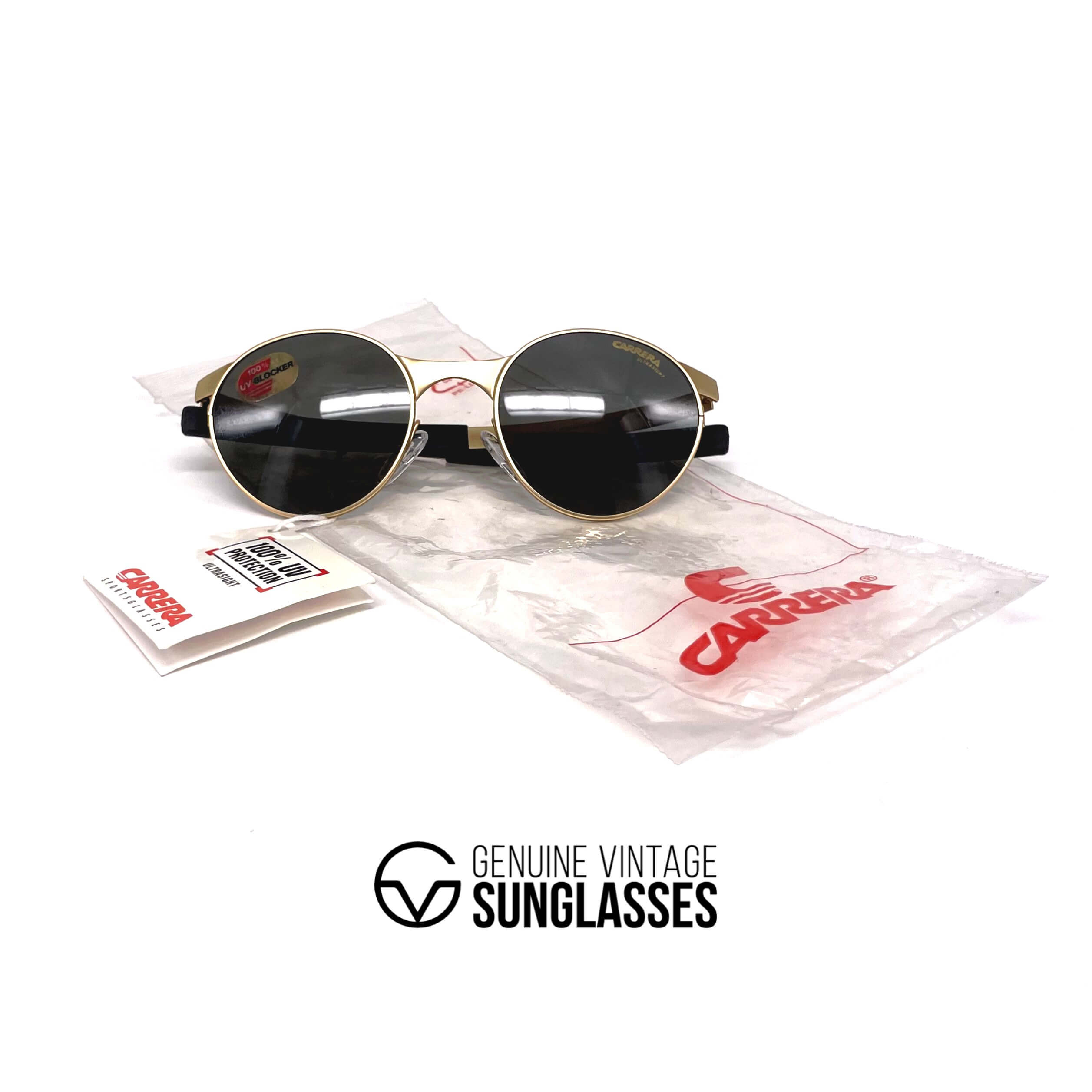 Vintage CARRERA 4821 "Ultrasight" rare round gold sunglasses