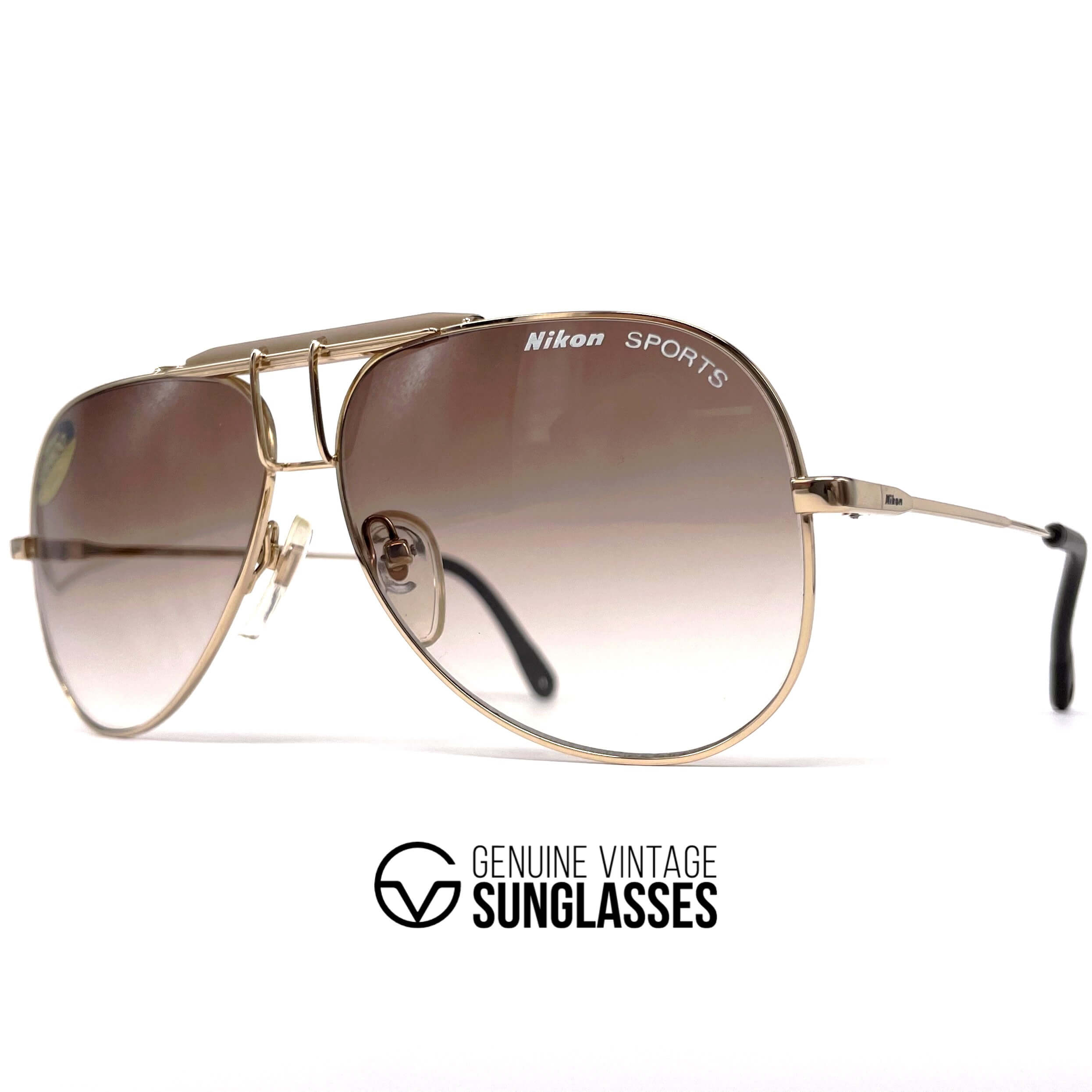 Vintage NIKON SP 4570 rare gold aviator sunglasses