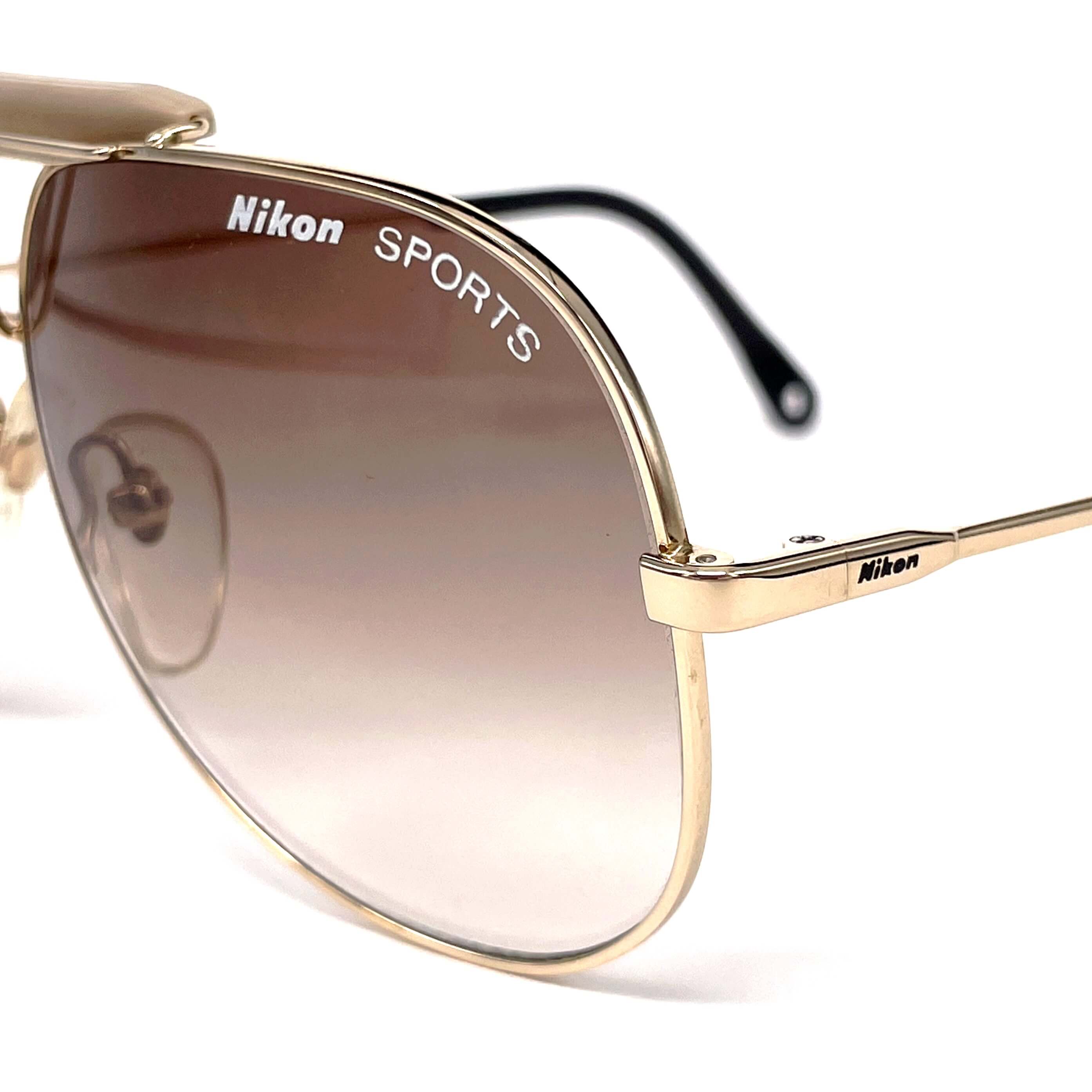 Vintage NIKON SP 4570 rare gold aviator sunglasses