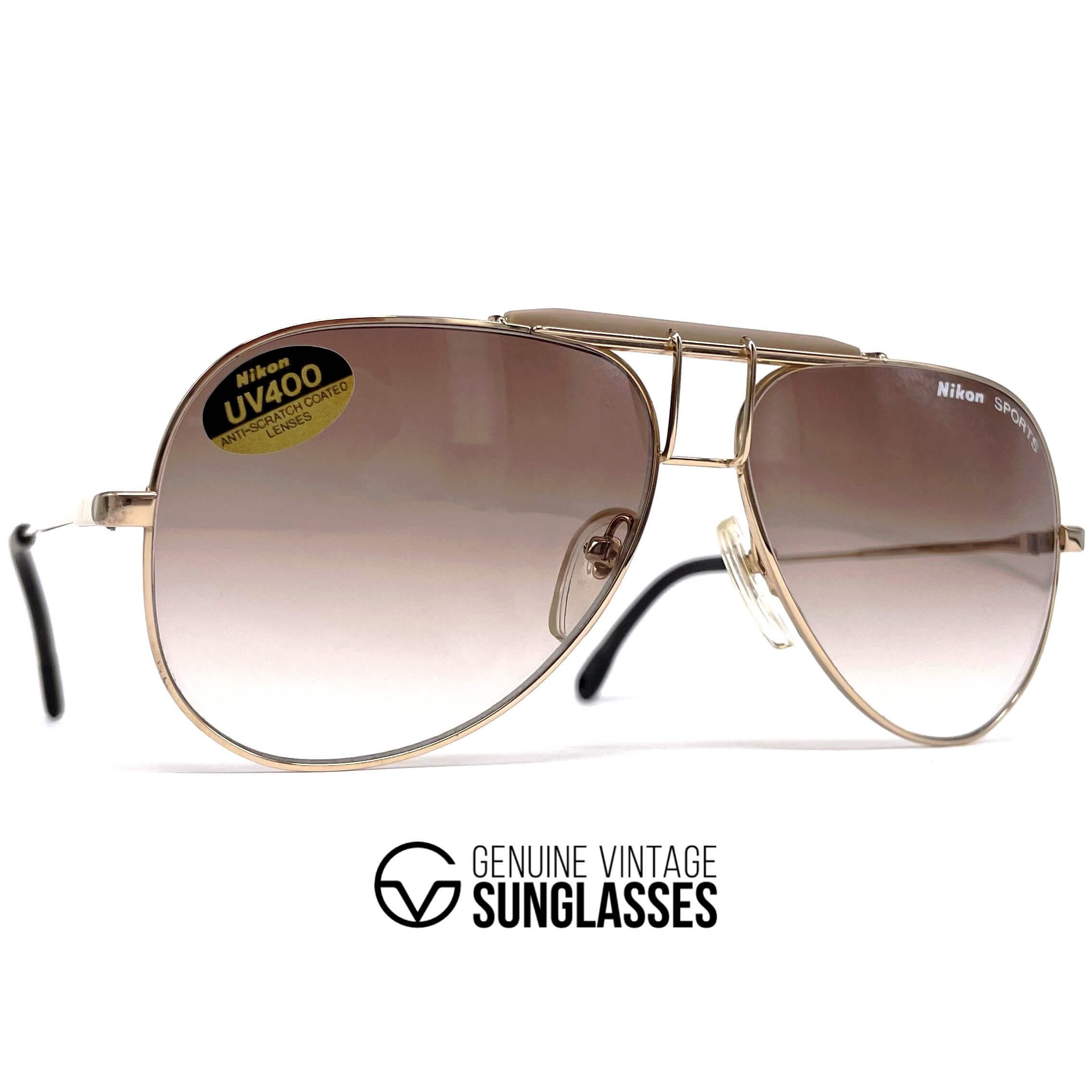 Vintage NIKON SP 4570 rare gold aviator sunglasses