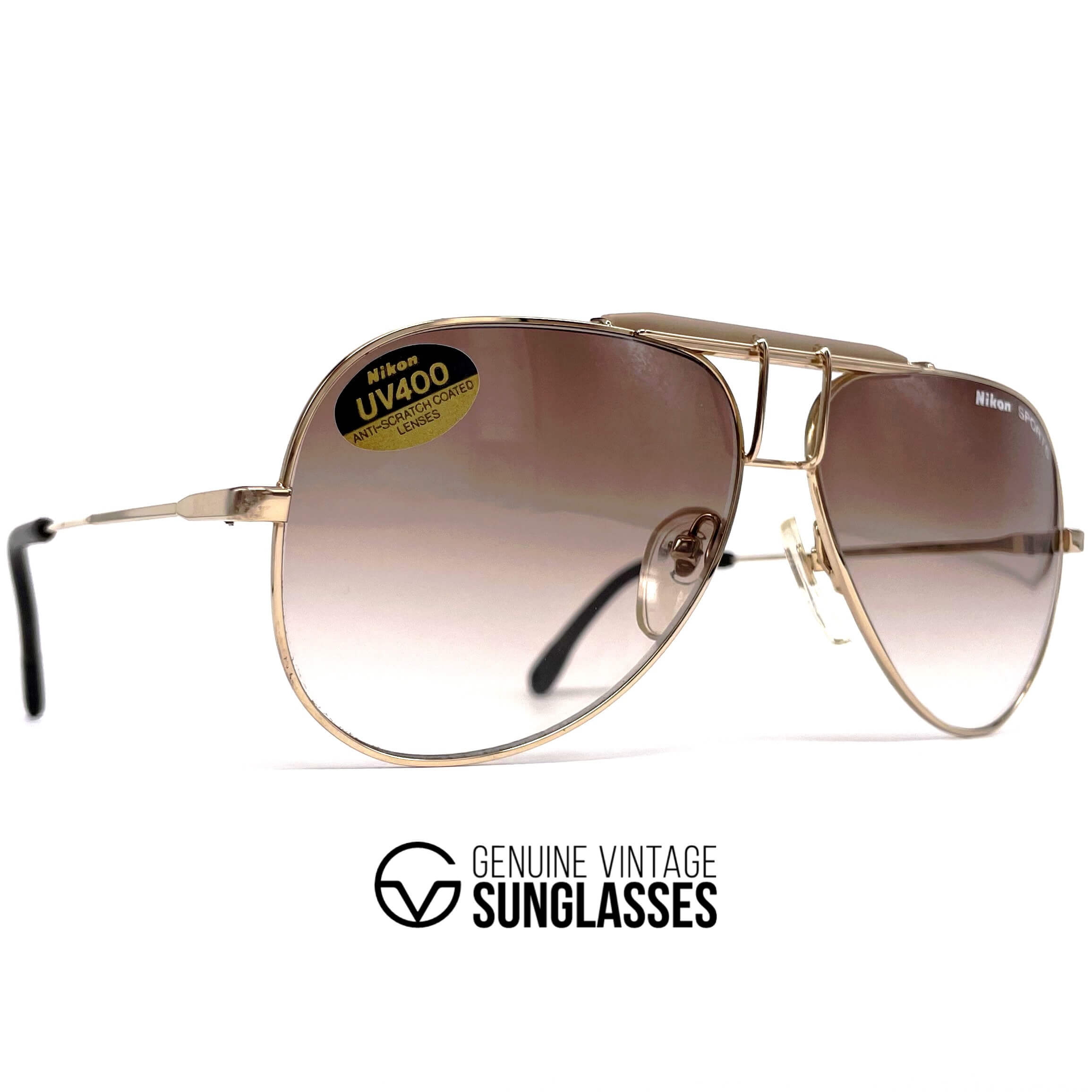 Vintage NIKON SP 4570 rare gold aviator sunglasses