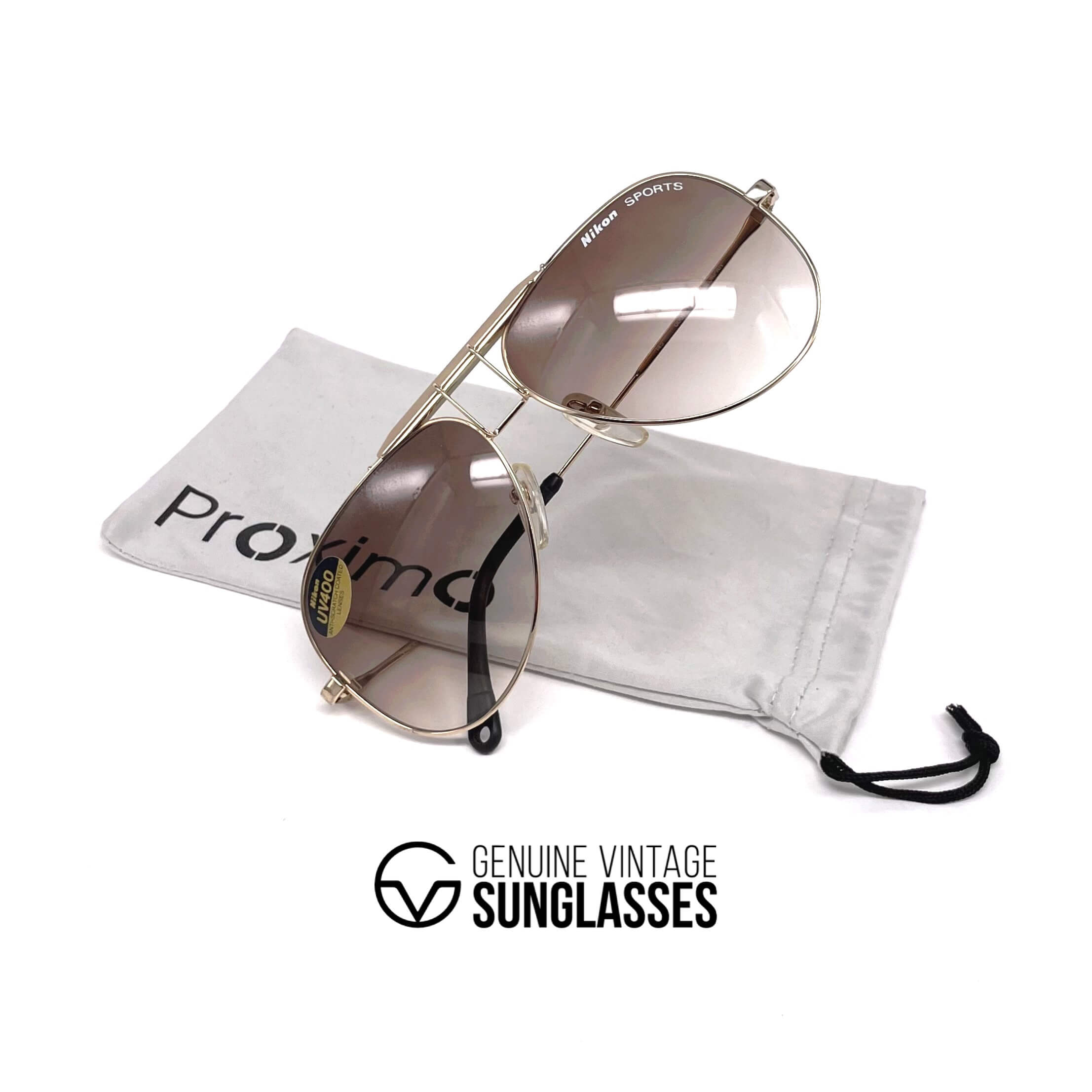 Vintage NIKON SP 4570 rare gold aviator sunglasses