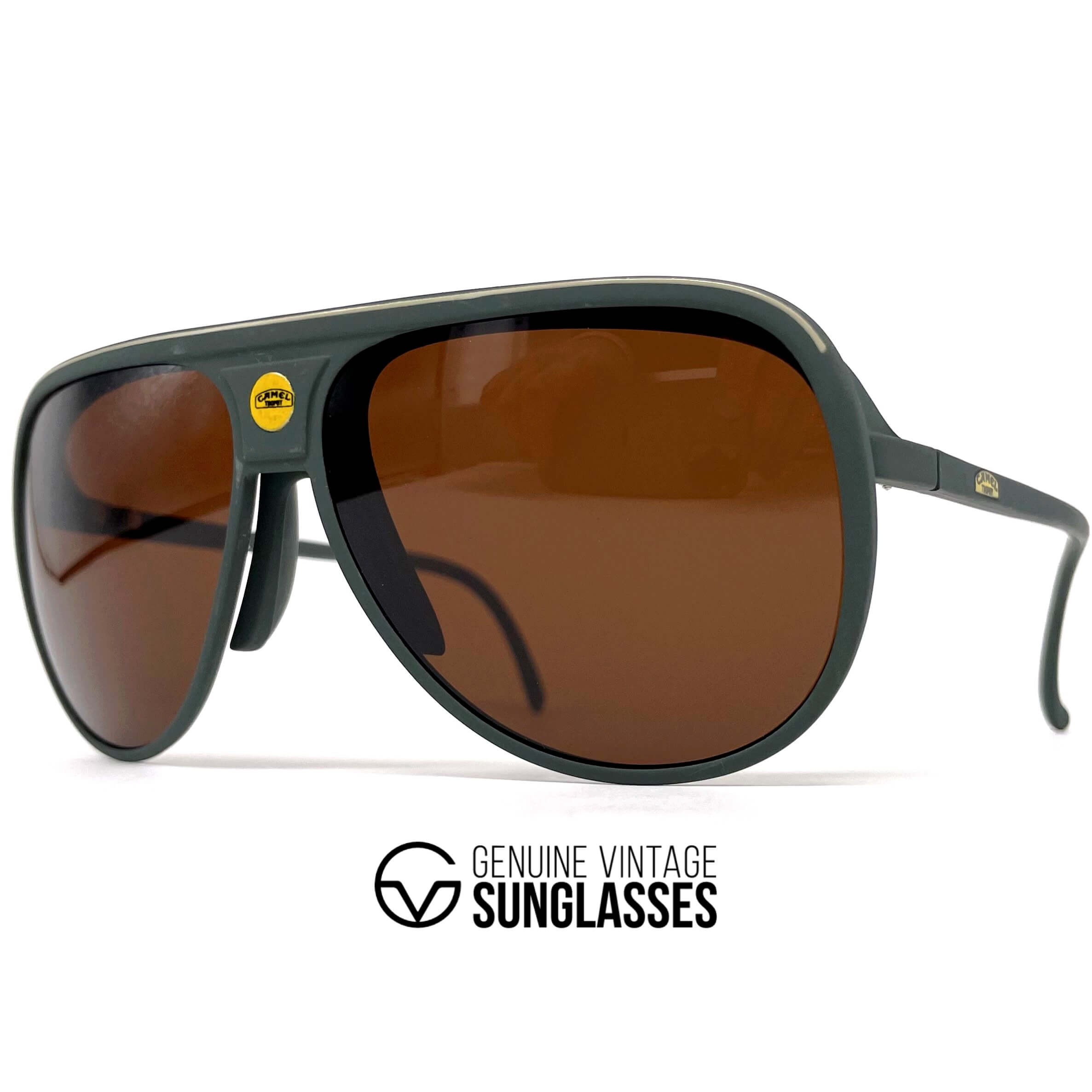 Vintage CAMEL Trophy Clip grey sunglasses