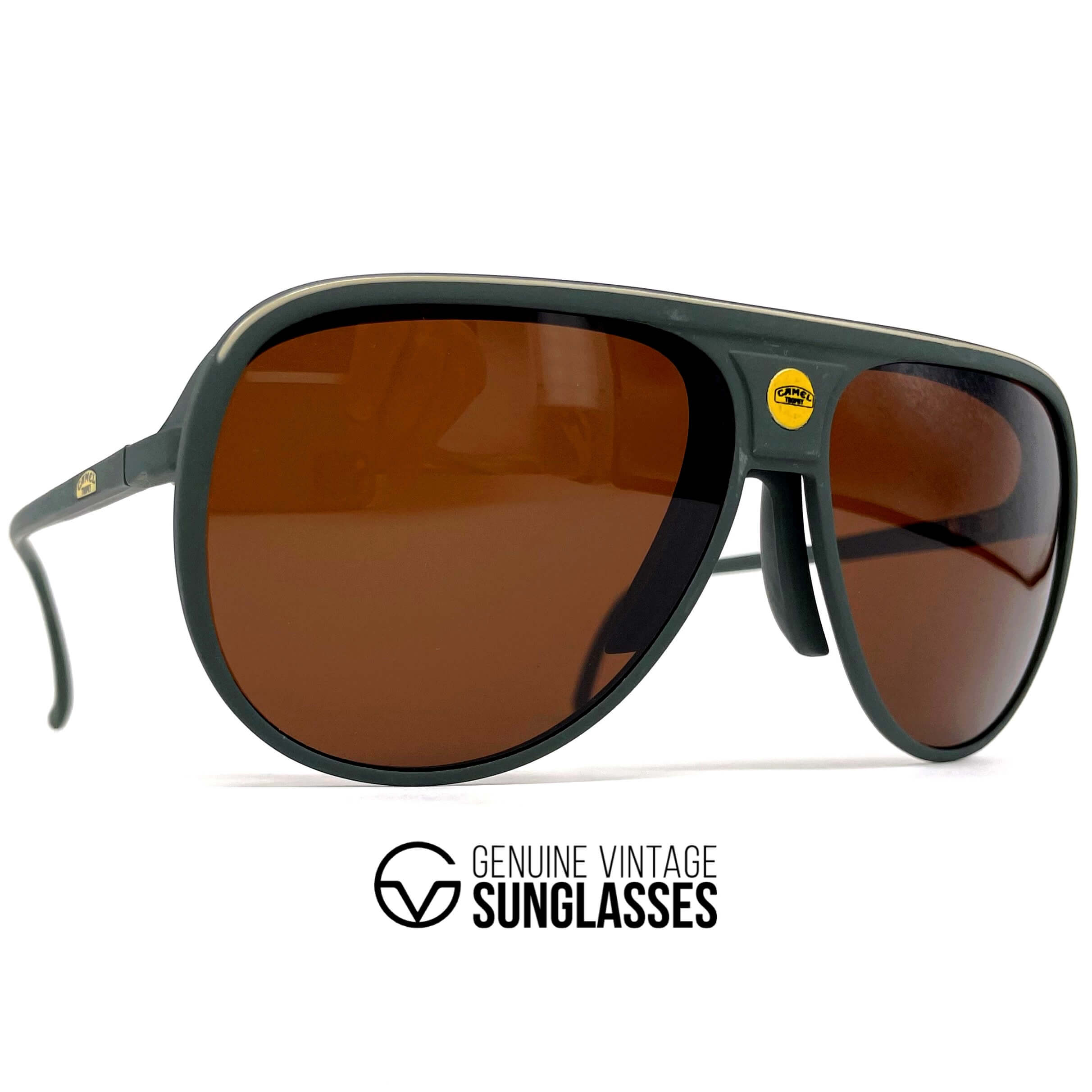 Vintage CAMEL Trophy Clip grey sunglasses