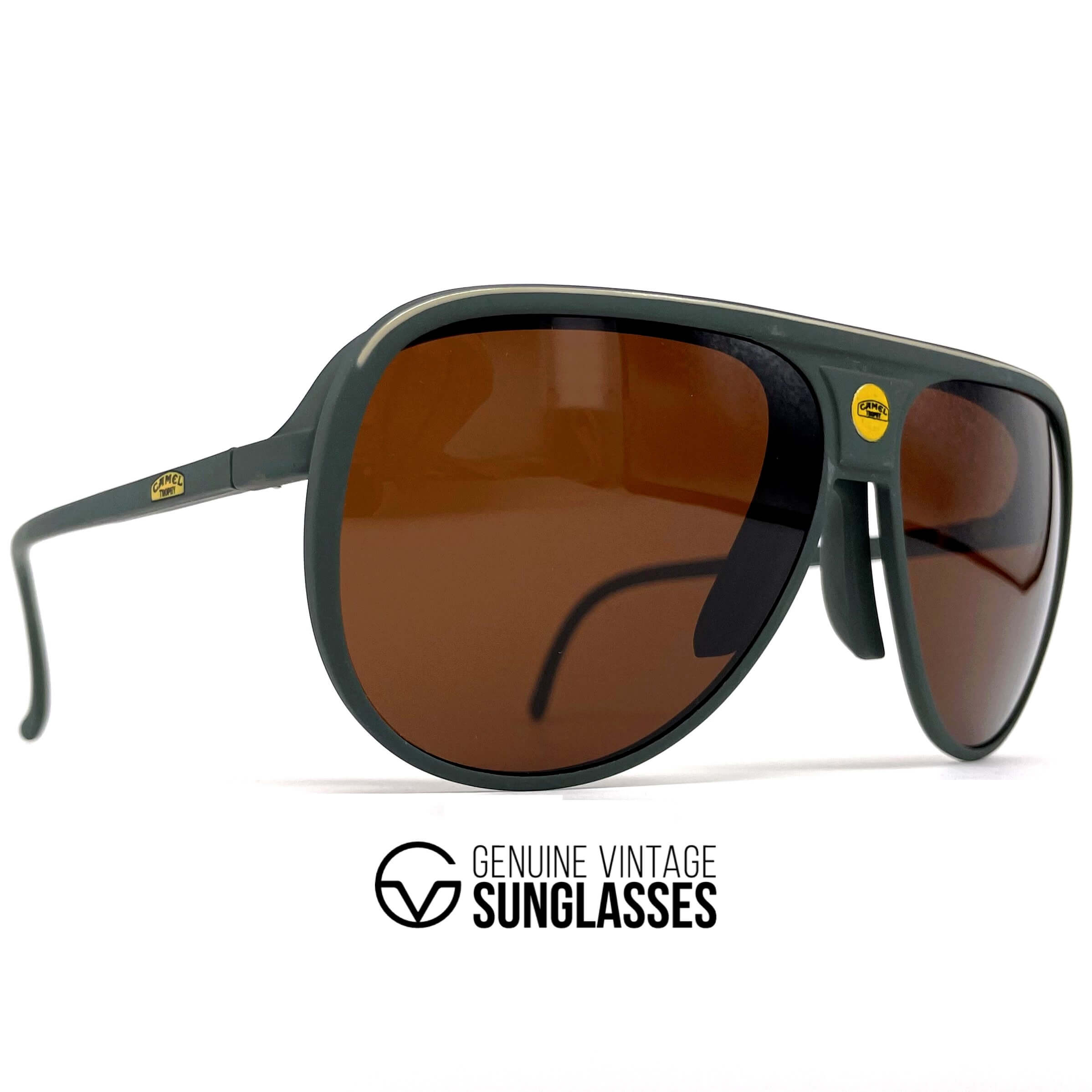 Vintage CAMEL Trophy Clip grey sunglasses