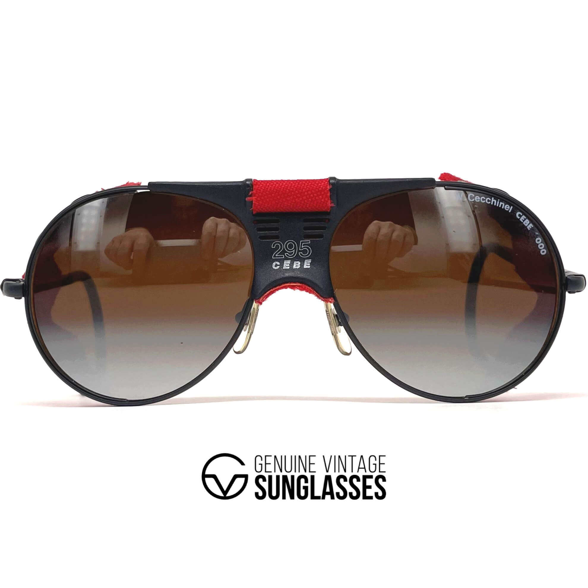 Vintage CEBE 295 Walter Cecchinel red mirrored glacier sunglasses