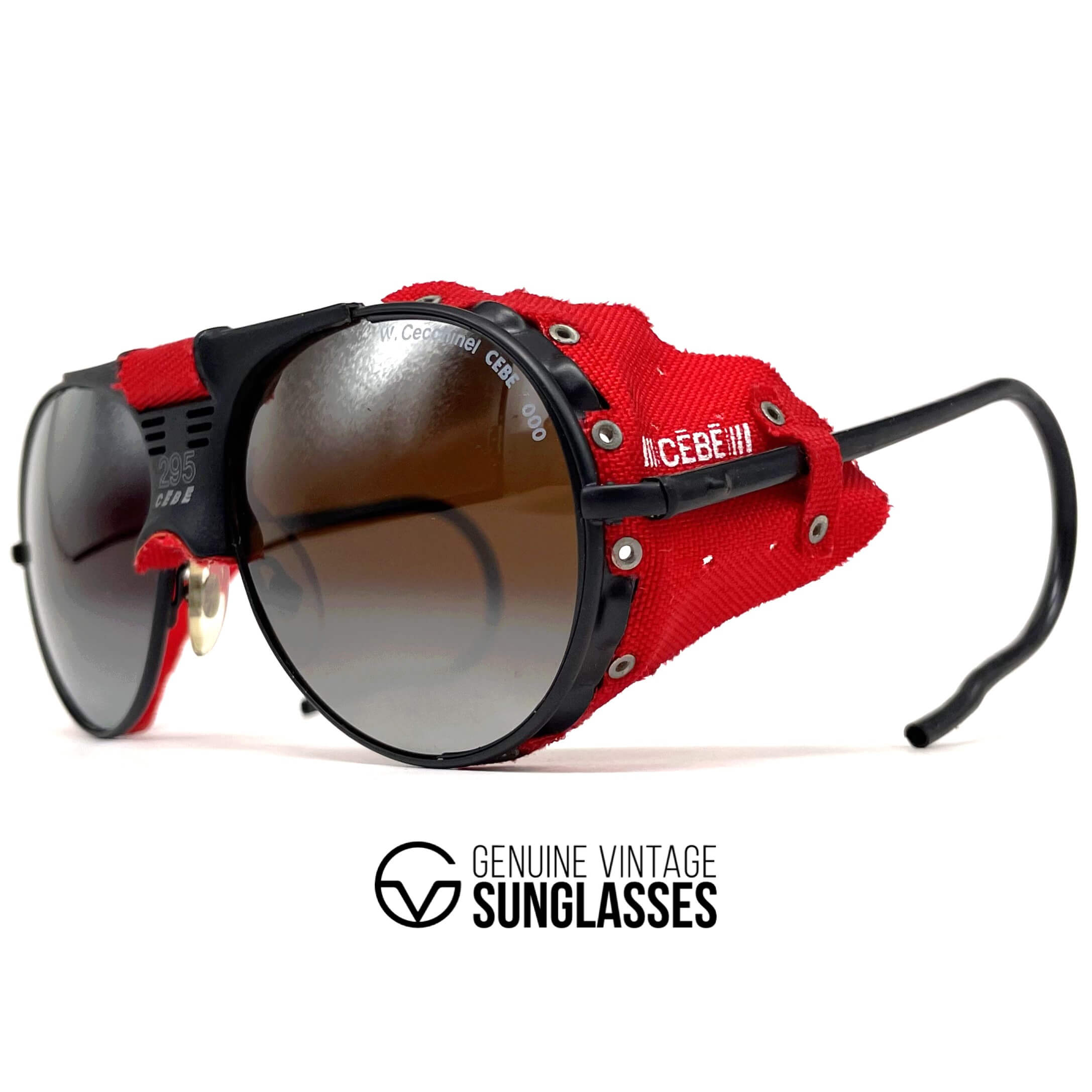 Vintage CEBE 295 Walter Cecchinel red mirrored glacier sunglasses