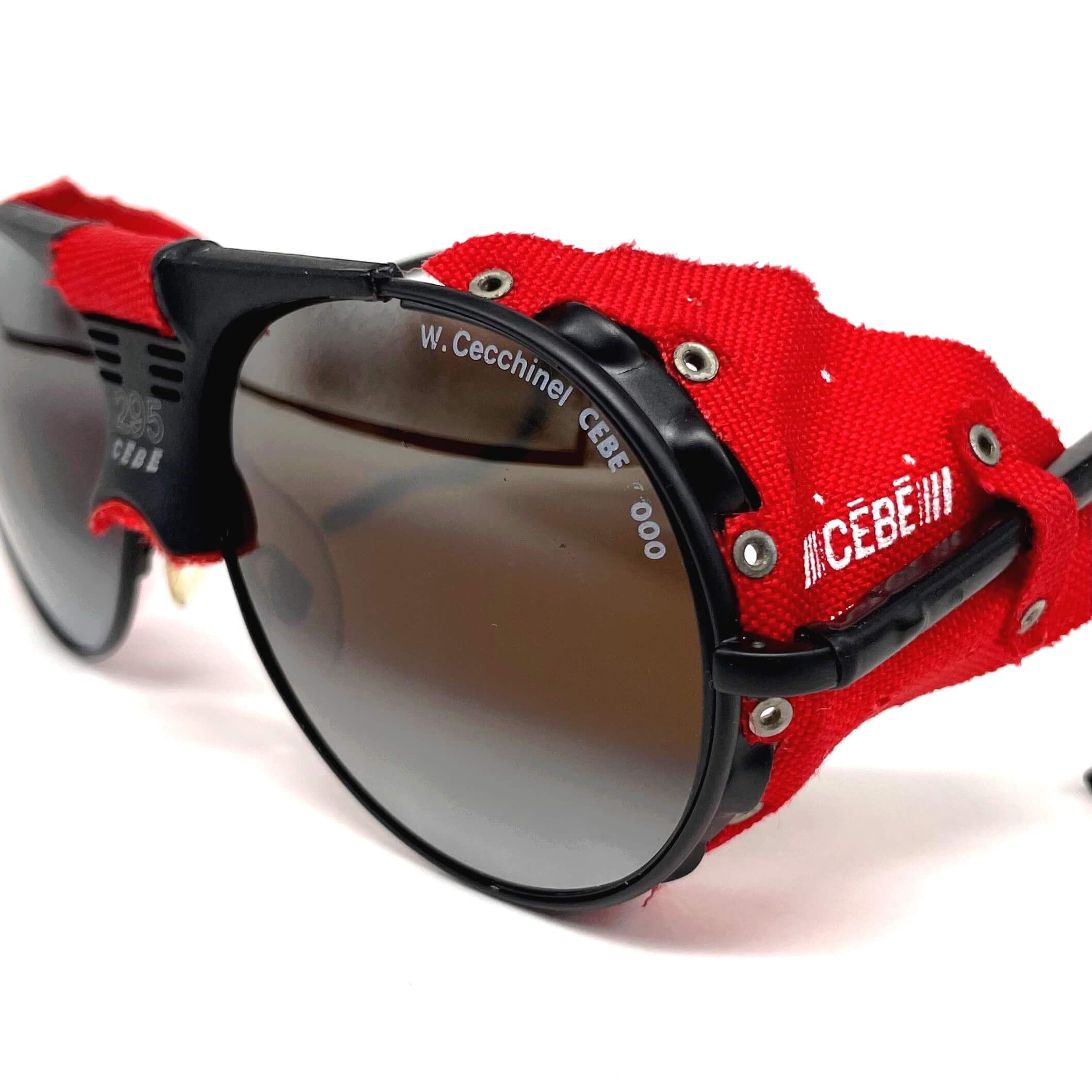 Vintage CEBE 295 Walter Cecchinel red mirrored glacier sunglasses