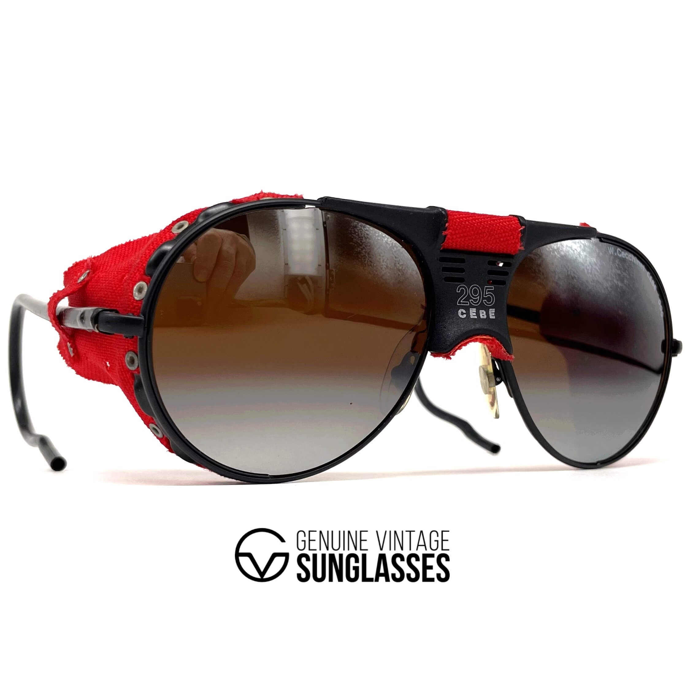 Vintage CEBE 295 Walter Cecchinel red mirrored glacier sunglasses