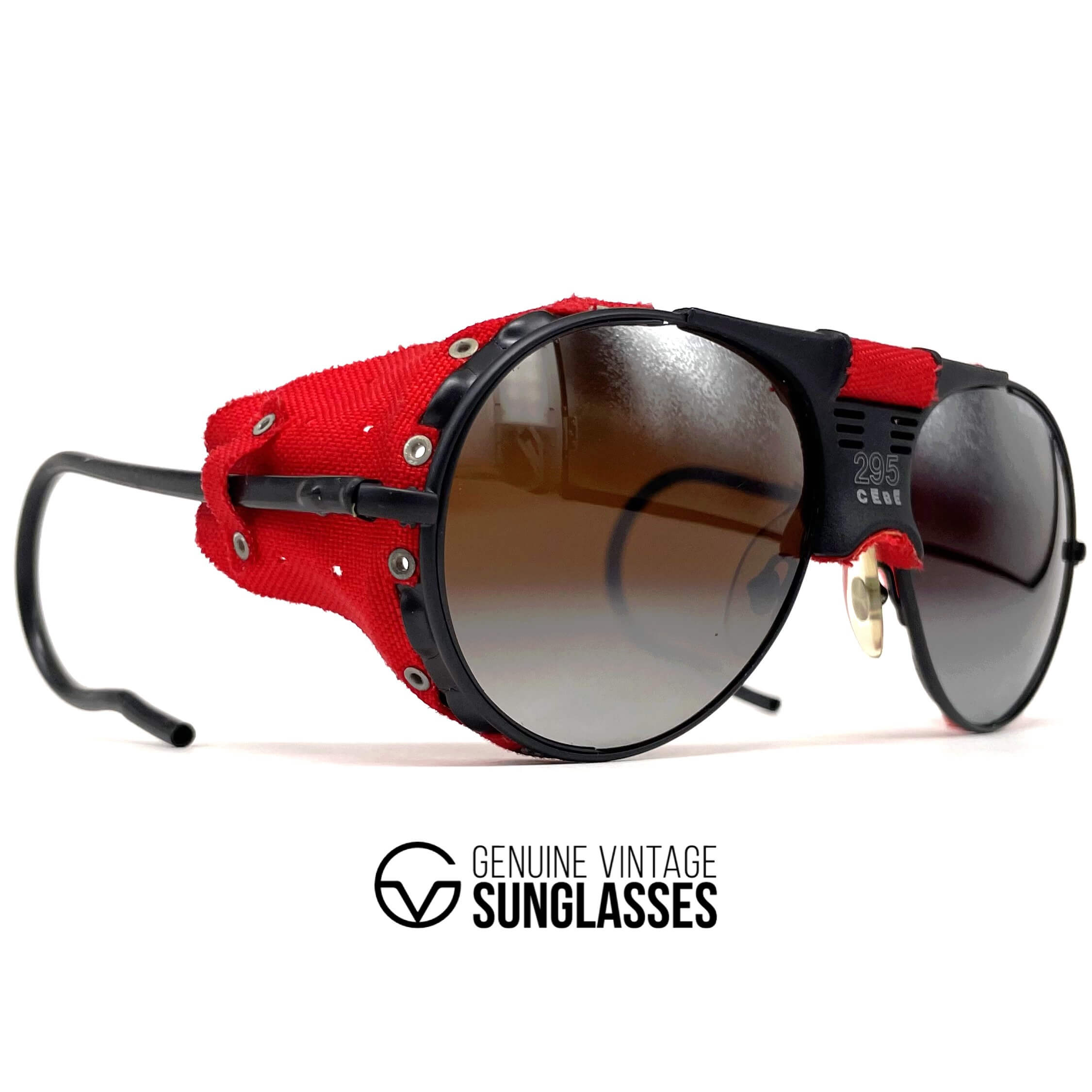 Vintage CEBE 295 Walter Cecchinel red mirrored glacier sunglasses
