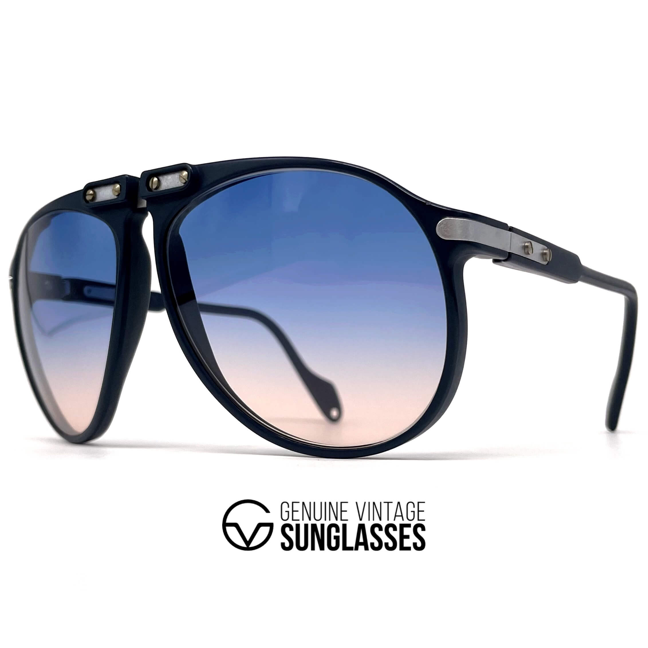 Vintage UVEX "Sportstyle 74" blue aviator sports sunglasses
