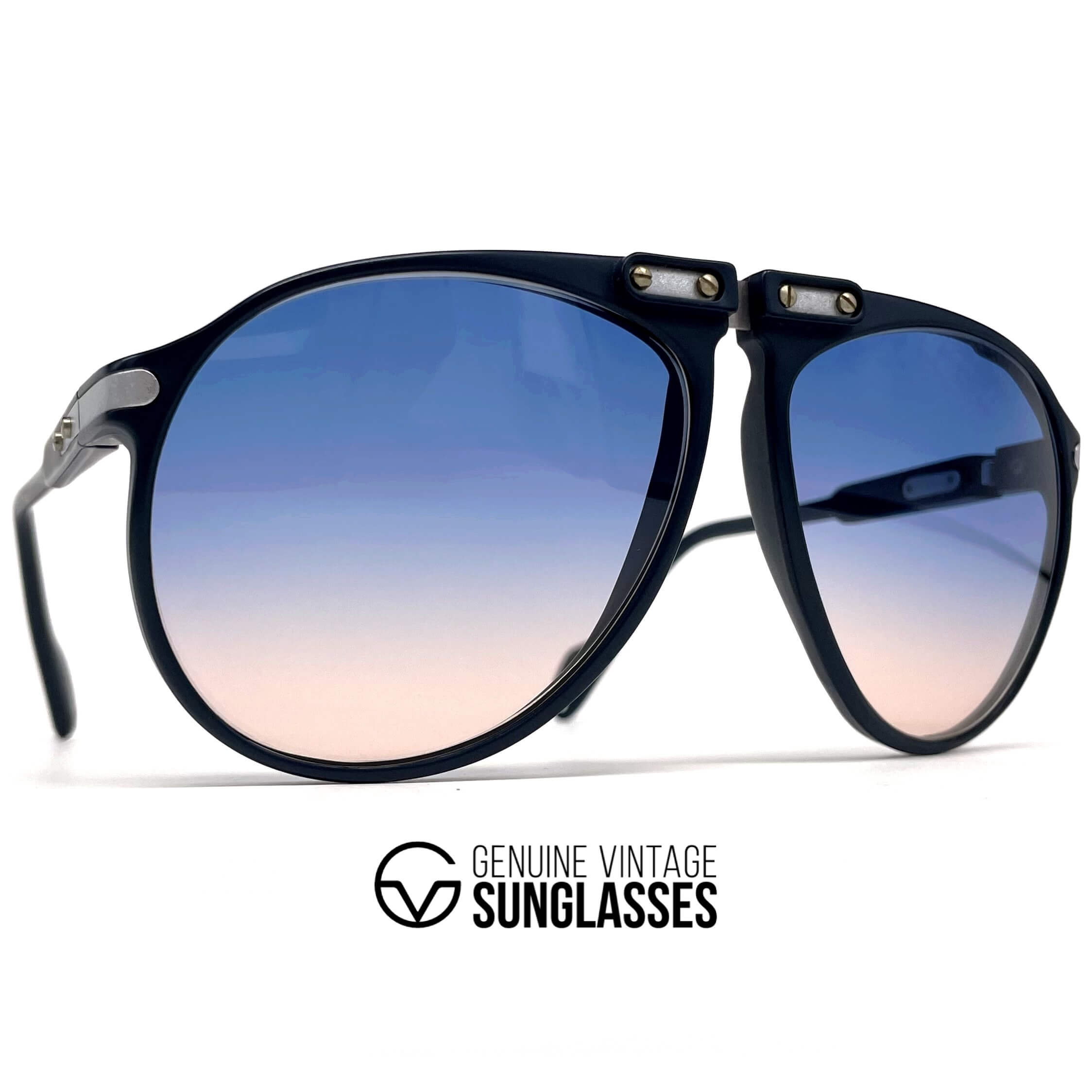 Vintage UVEX "Sportstyle 74" blue aviator sports sunglasses