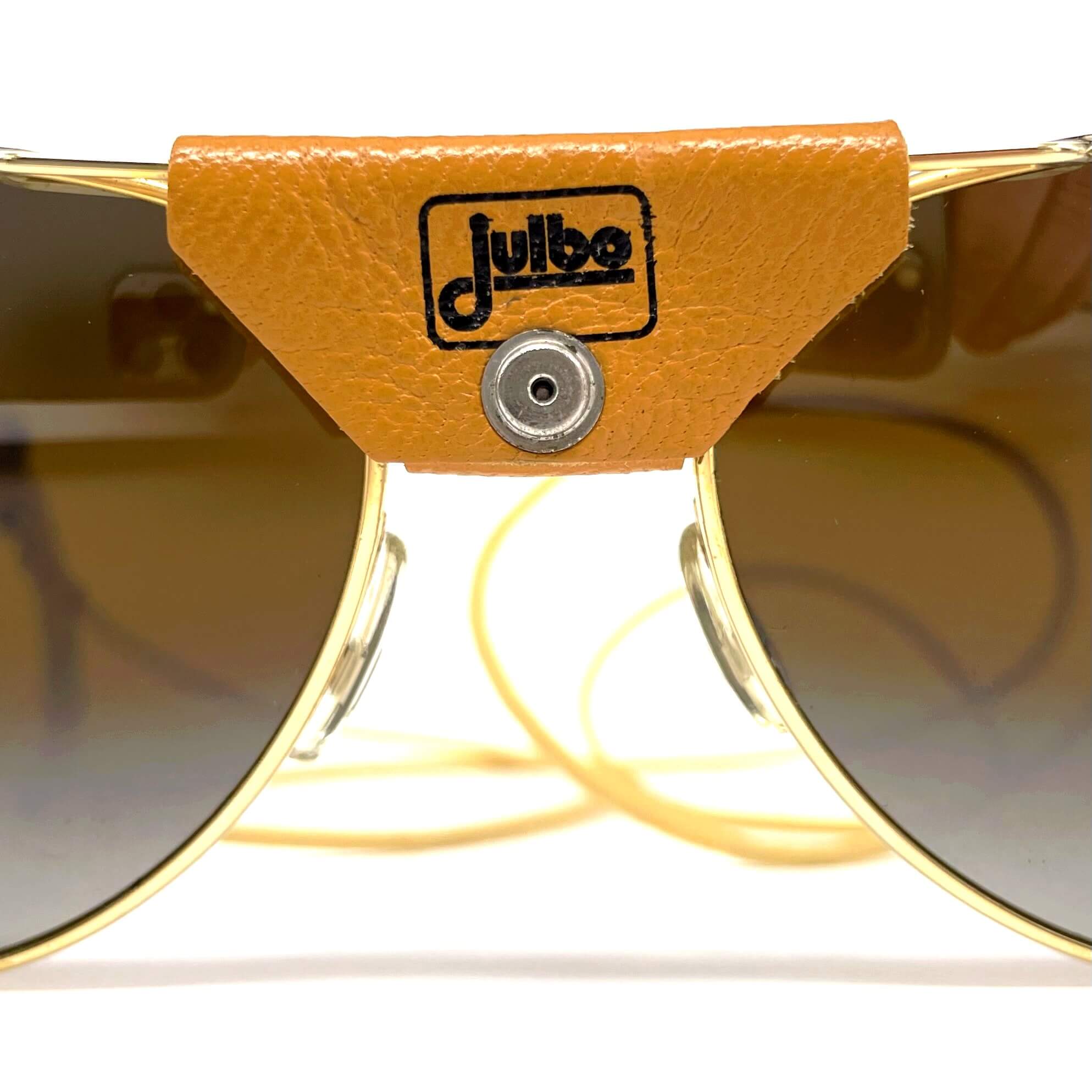 Vintage JULBO Cham gold leather glacier sunglasses