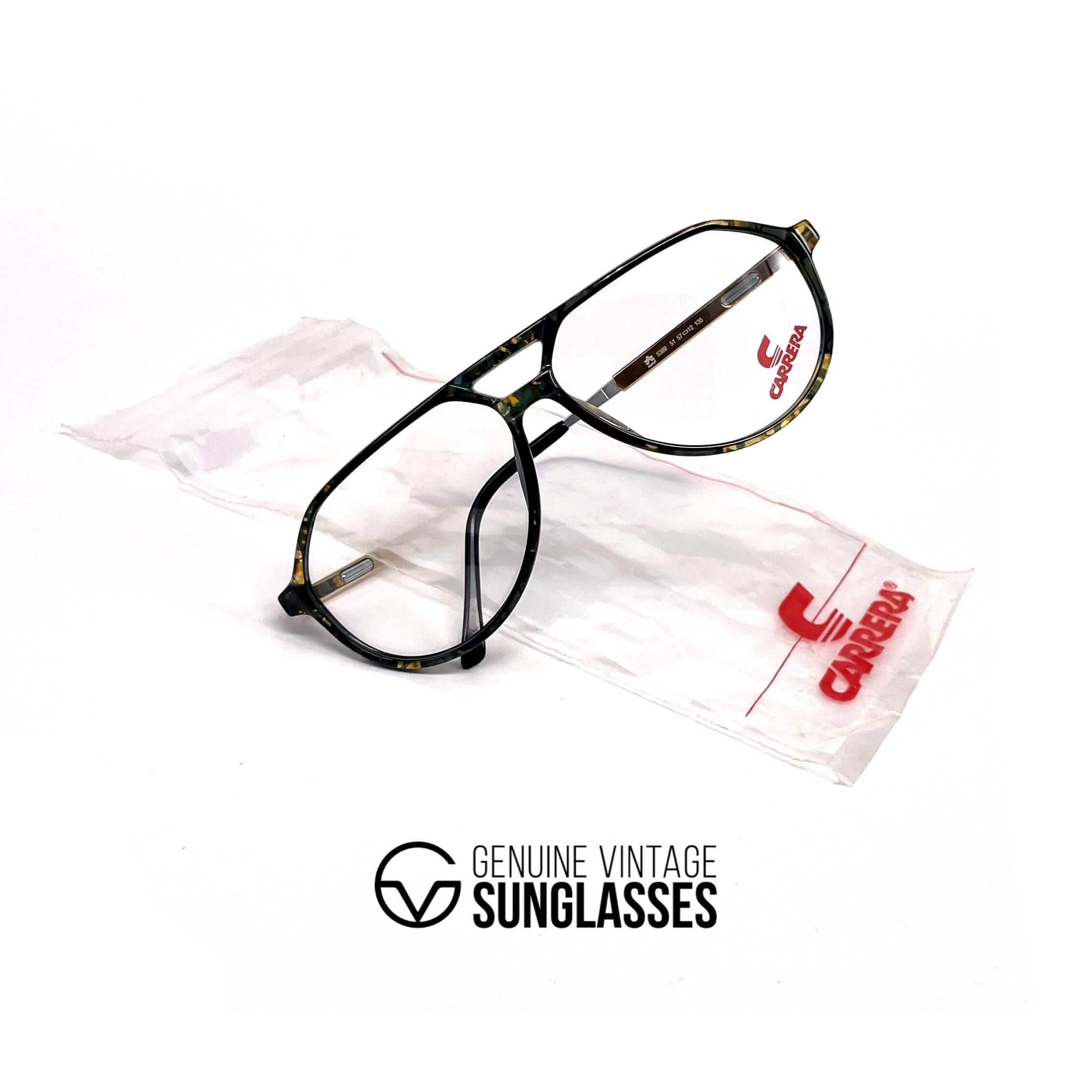 Vintage CARRERA 5389 VARIO marbled aviator glasses frames