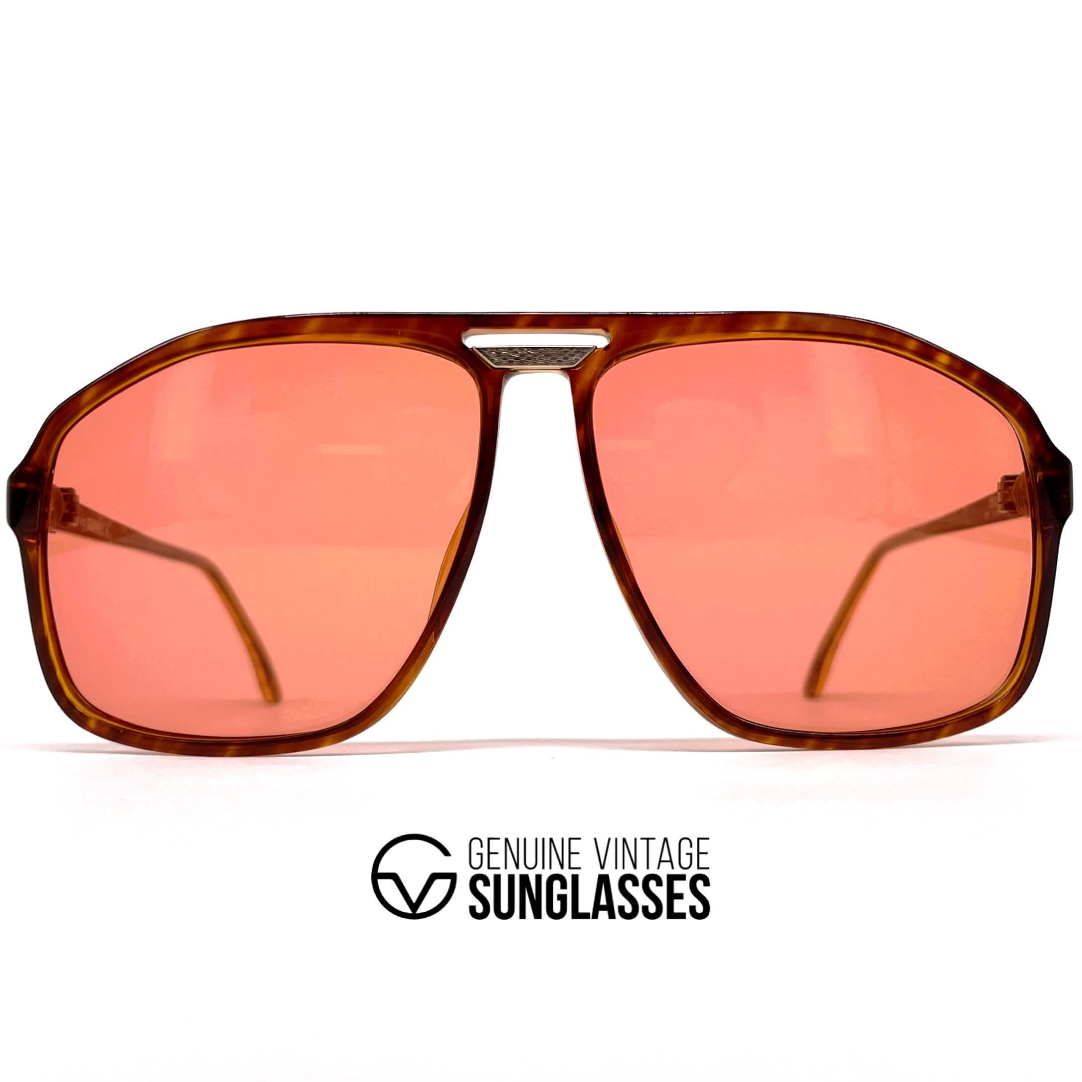 Vintage DUNHILL 6097 tortoise orange luxury sunglasses