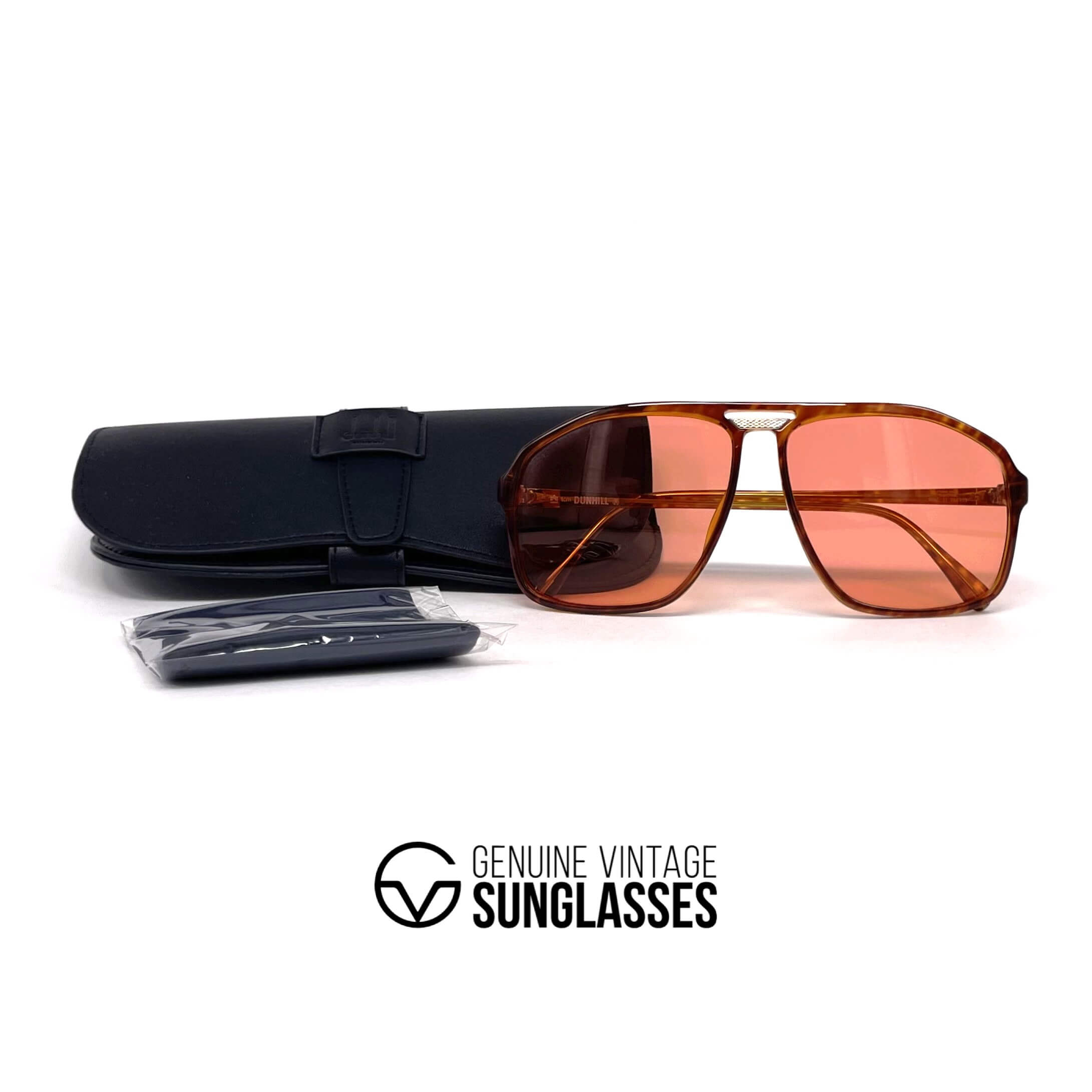 Vintage DUNHILL 6097 tortoise orange luxury sunglasses