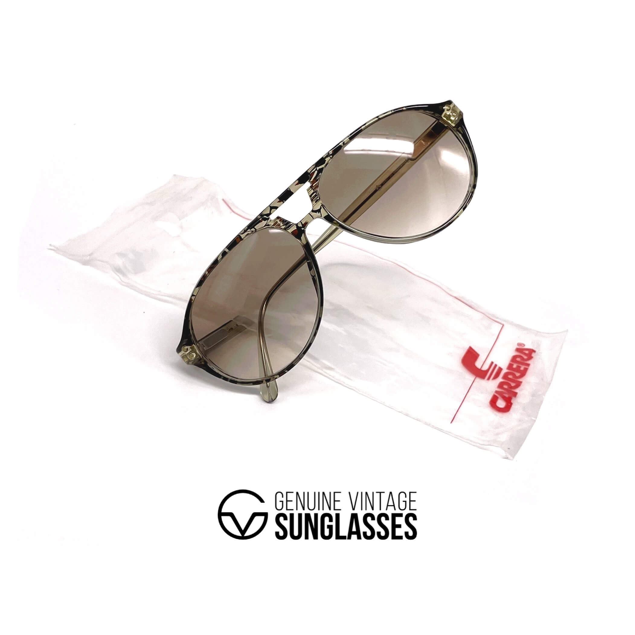 Vintage CARRERA 5747 marbled aviator designer sunglasses