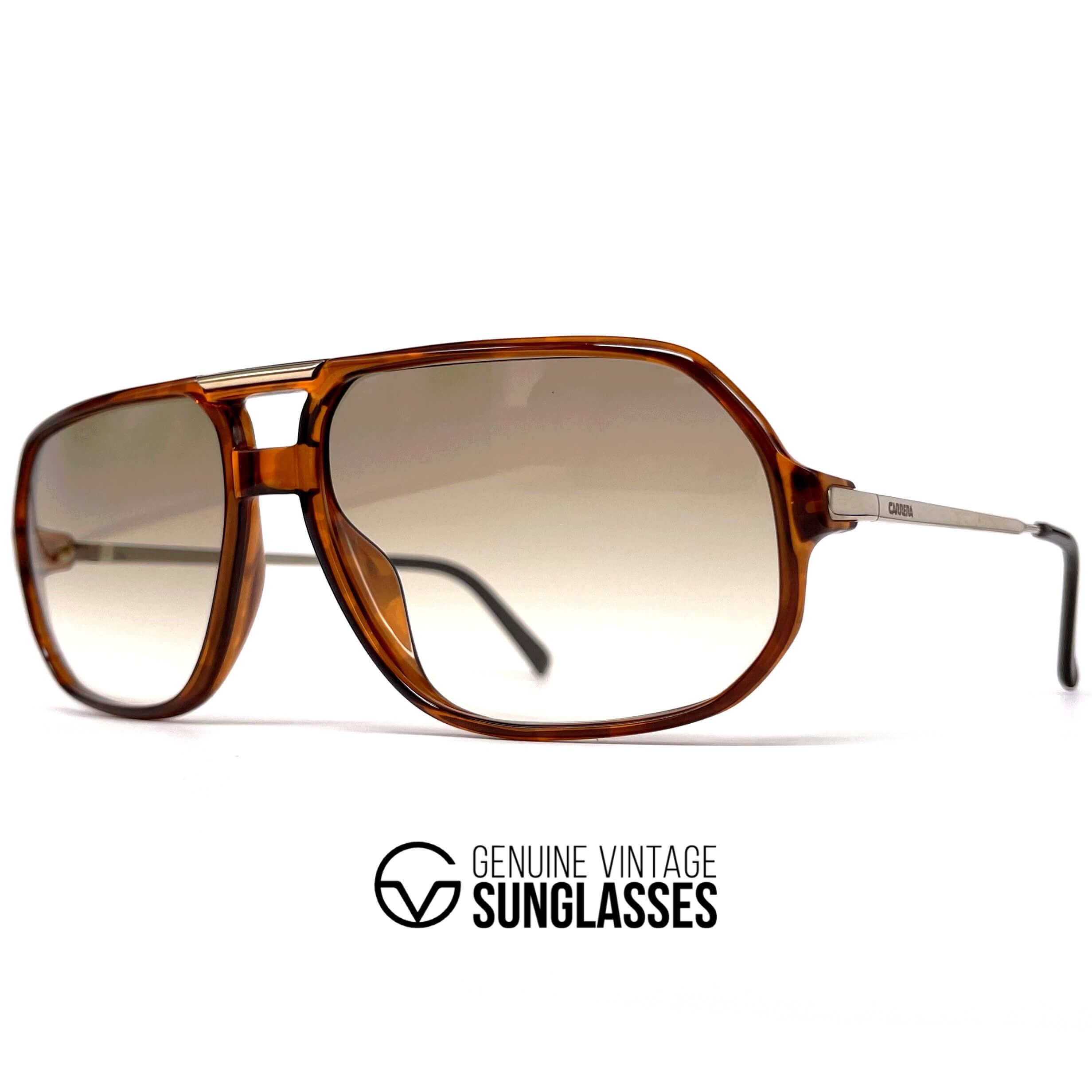 Vintage CARRERA 5311 brown designer aviator large sunglasses