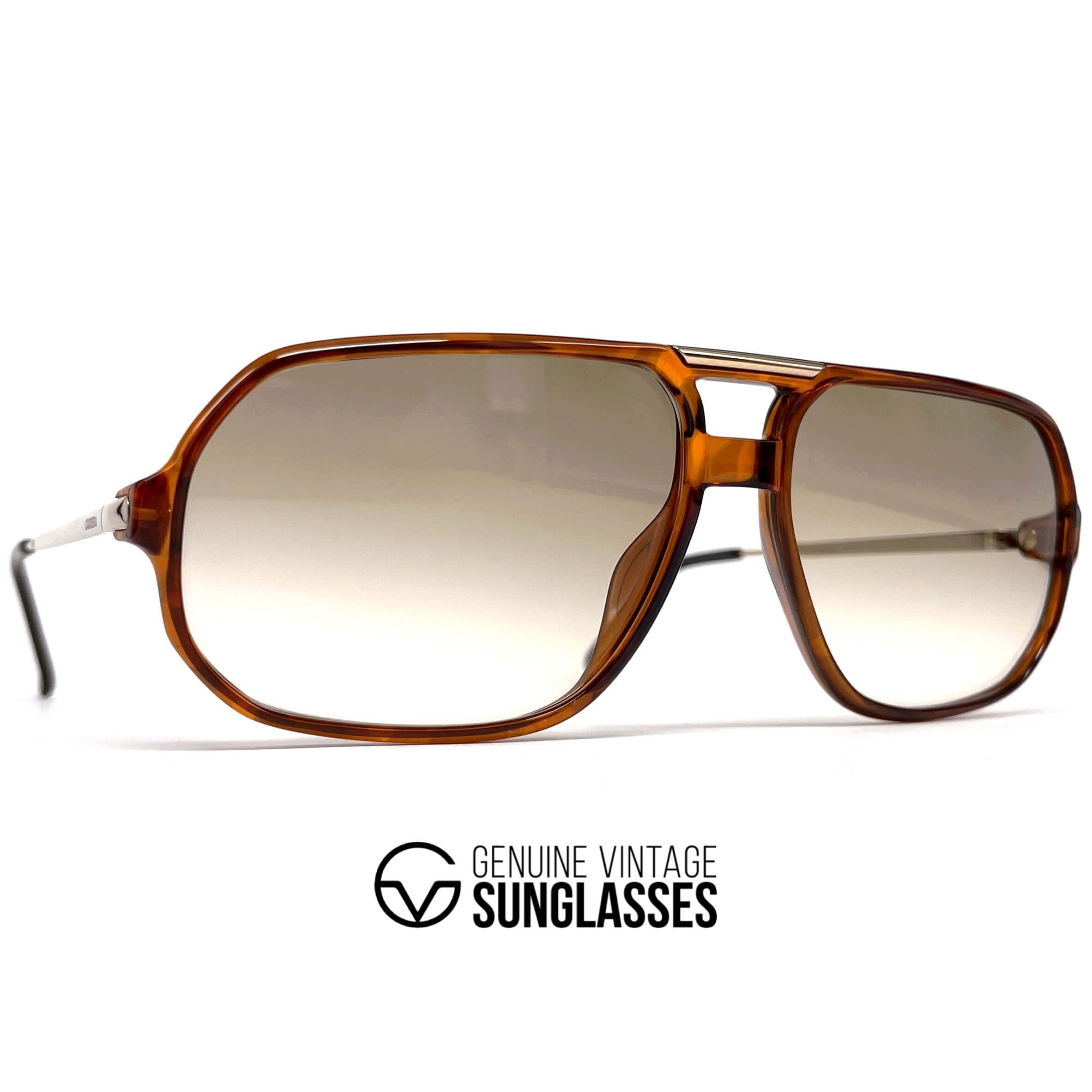 Vintage CARRERA 5311 brown designer aviator large sunglasses