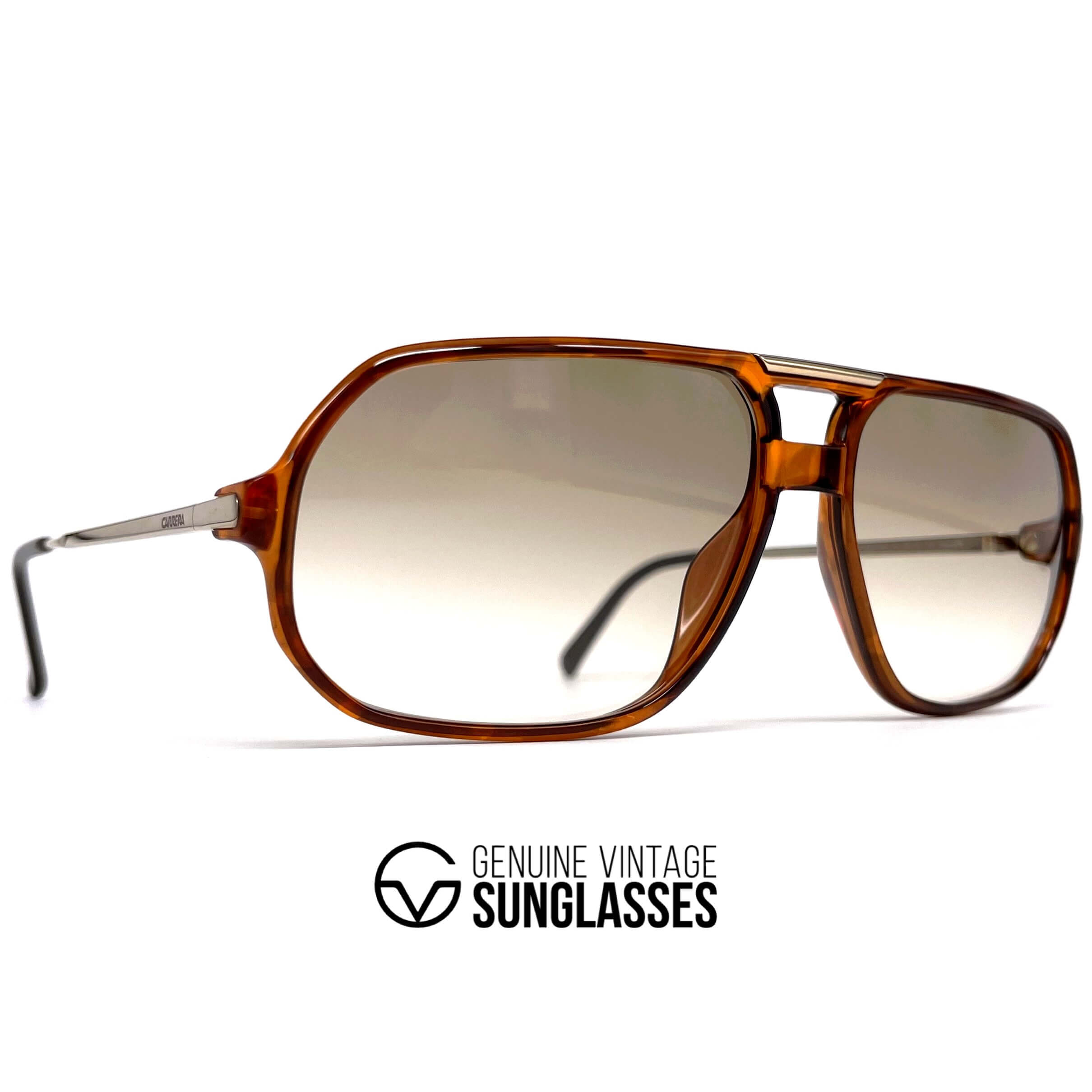 Vintage CARRERA 5311 brown designer aviator large sunglasses