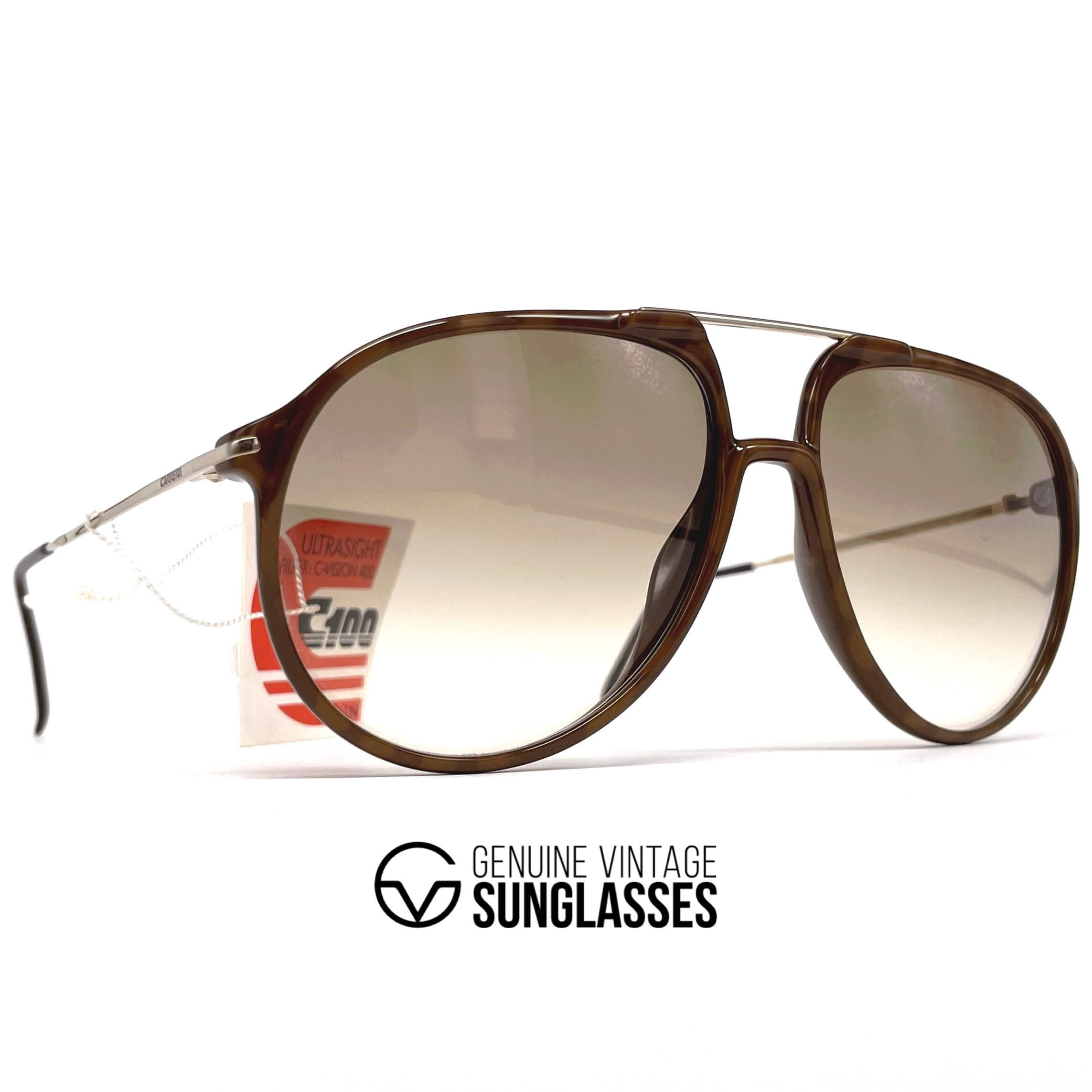 Vintage CARRERA 5327 root wood XL designer sunglasses
