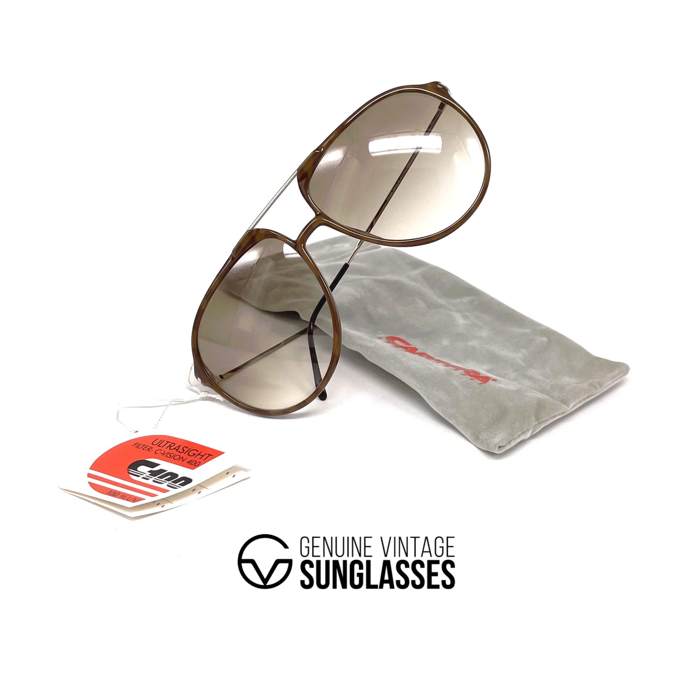 Vintage CARRERA 5327 root wood XL designer sunglasses