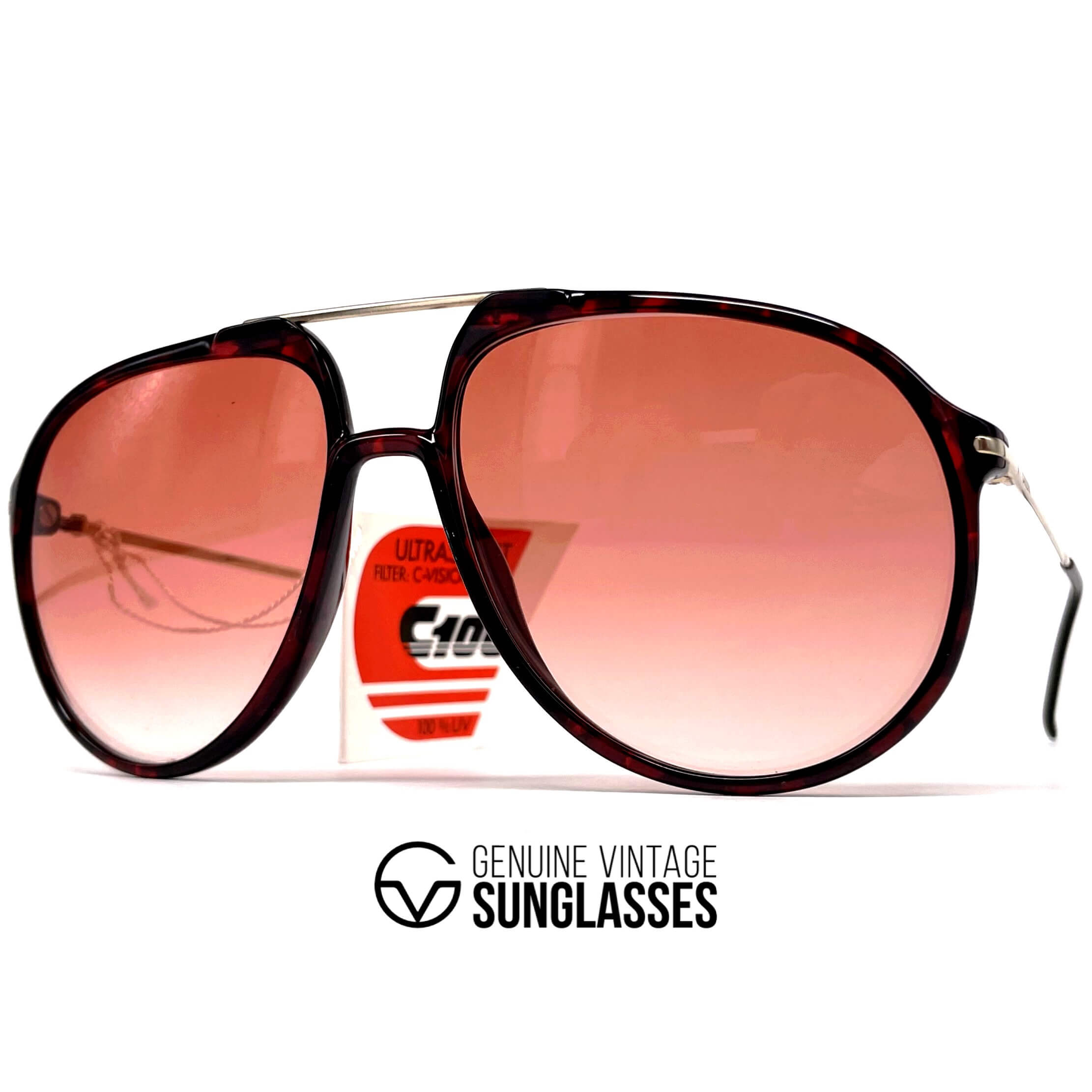 Vintage CARRERA 5327 red havana XL designer sunglasses