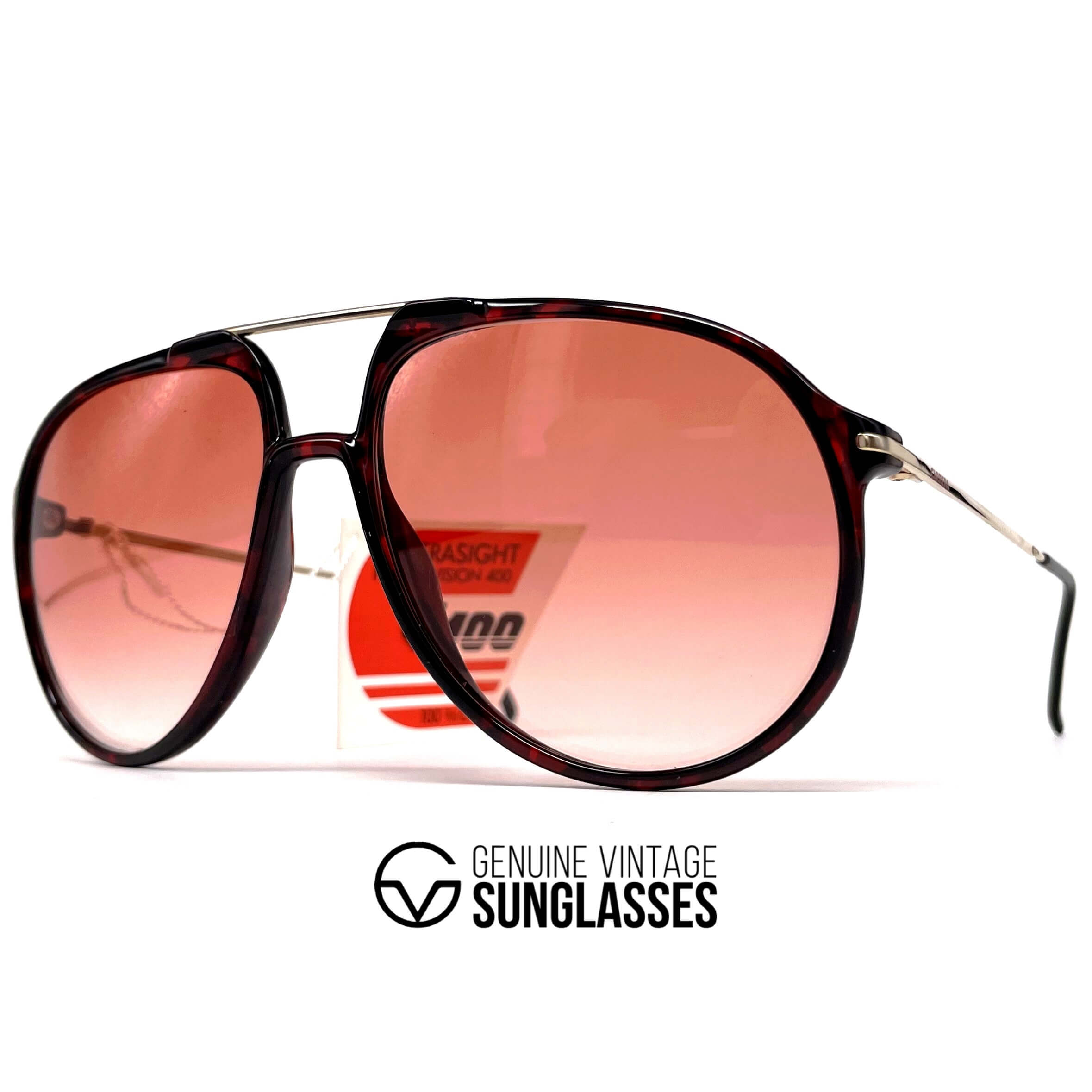 Vintage CARRERA 5327 red havana XL designer sunglasses
