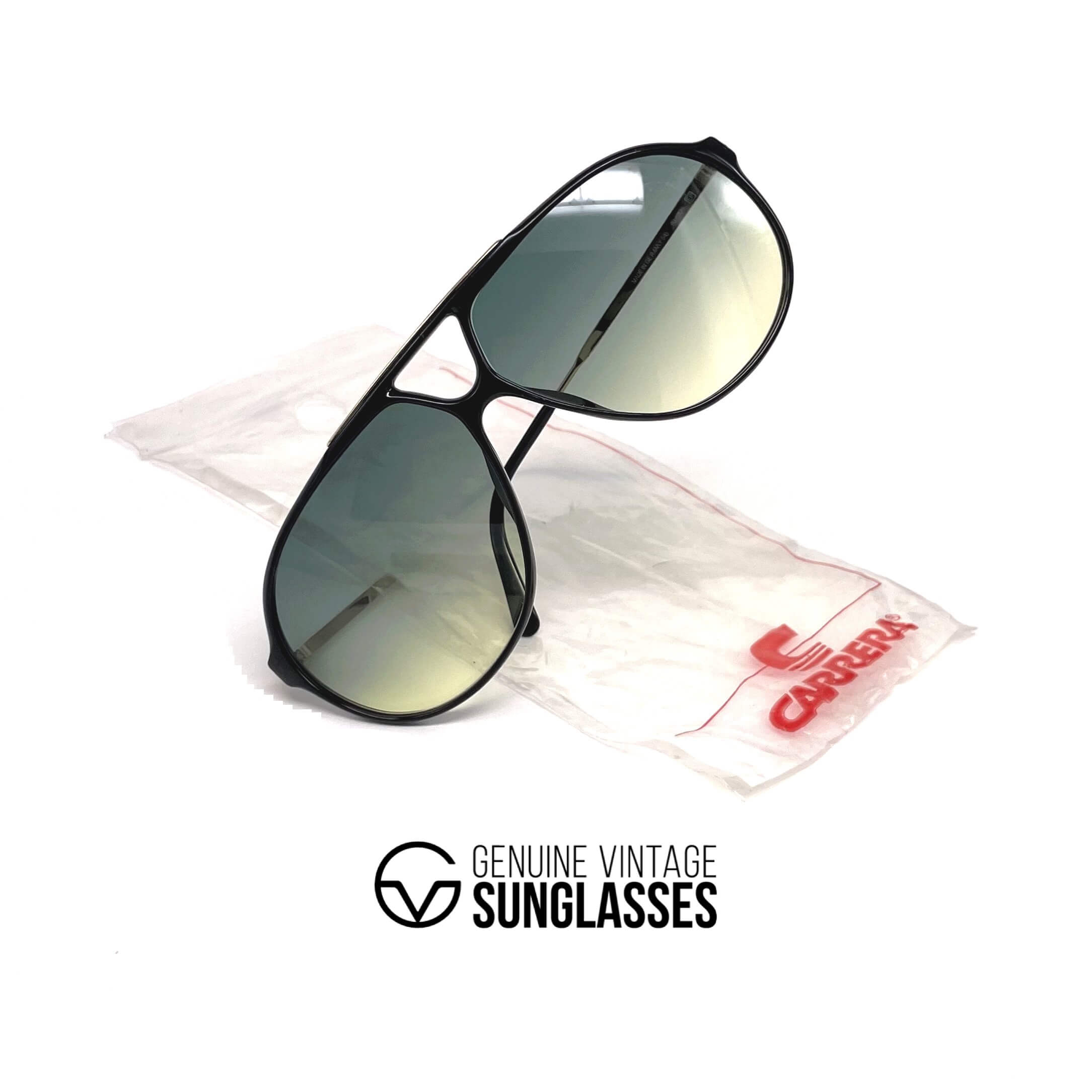 Vintage CARRERA 5405 rare black aviator sunglasses