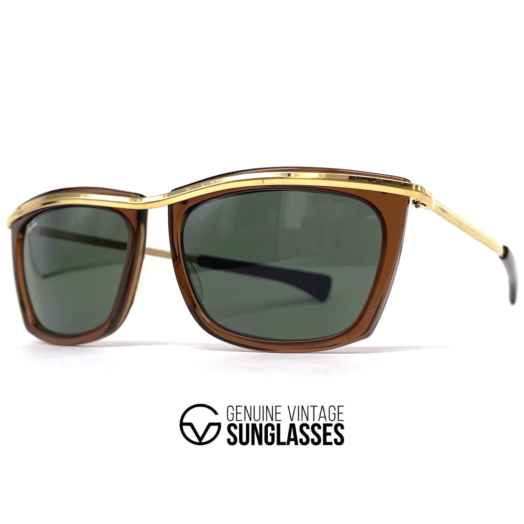 Vintage RAY-BAN Olympian II brown crystal mineral sunglasses