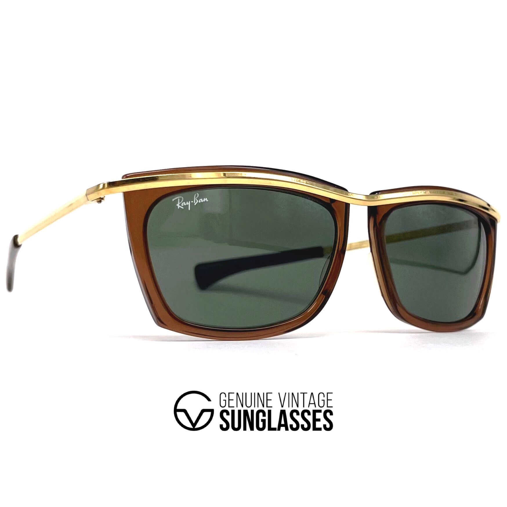 Vintage RAY-BAN Olympian II brown crystal mineral sunglasses