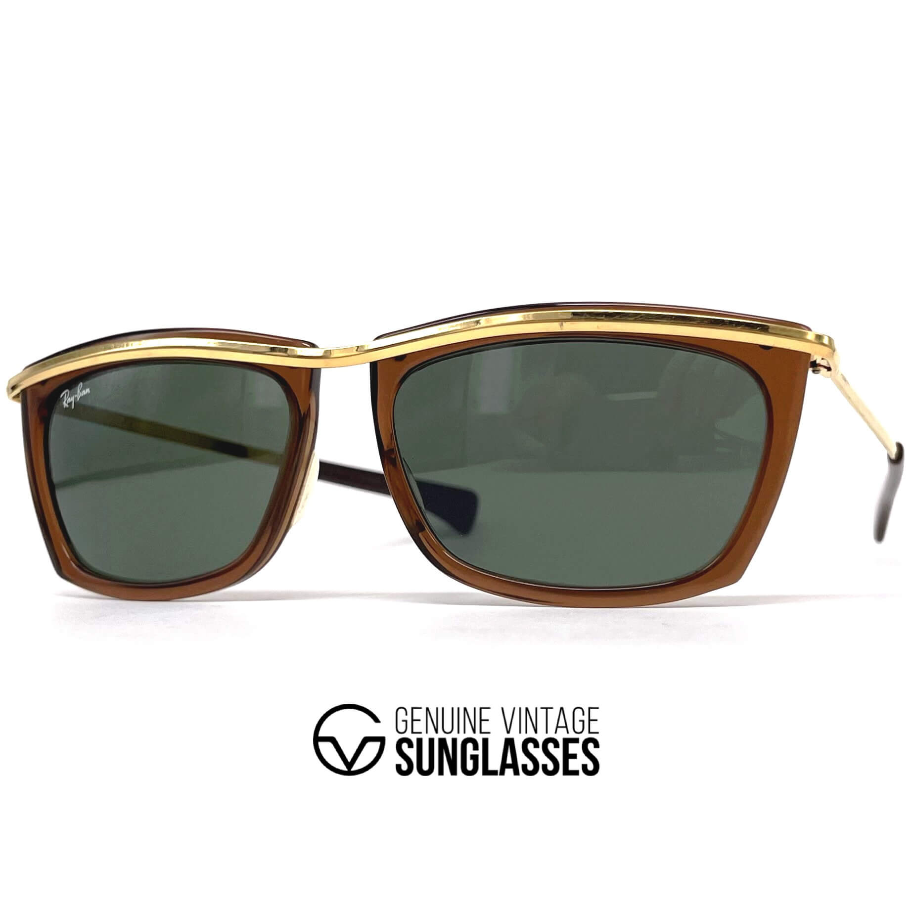 Vintage RAY-BAN Olympian II brown crystal mineral sunglasses