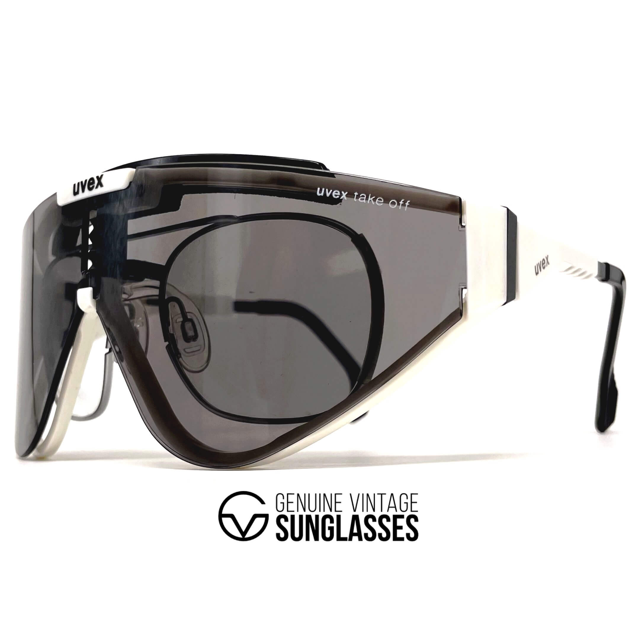 Vintage UVEX "Take Off" white optical sports sunglasses